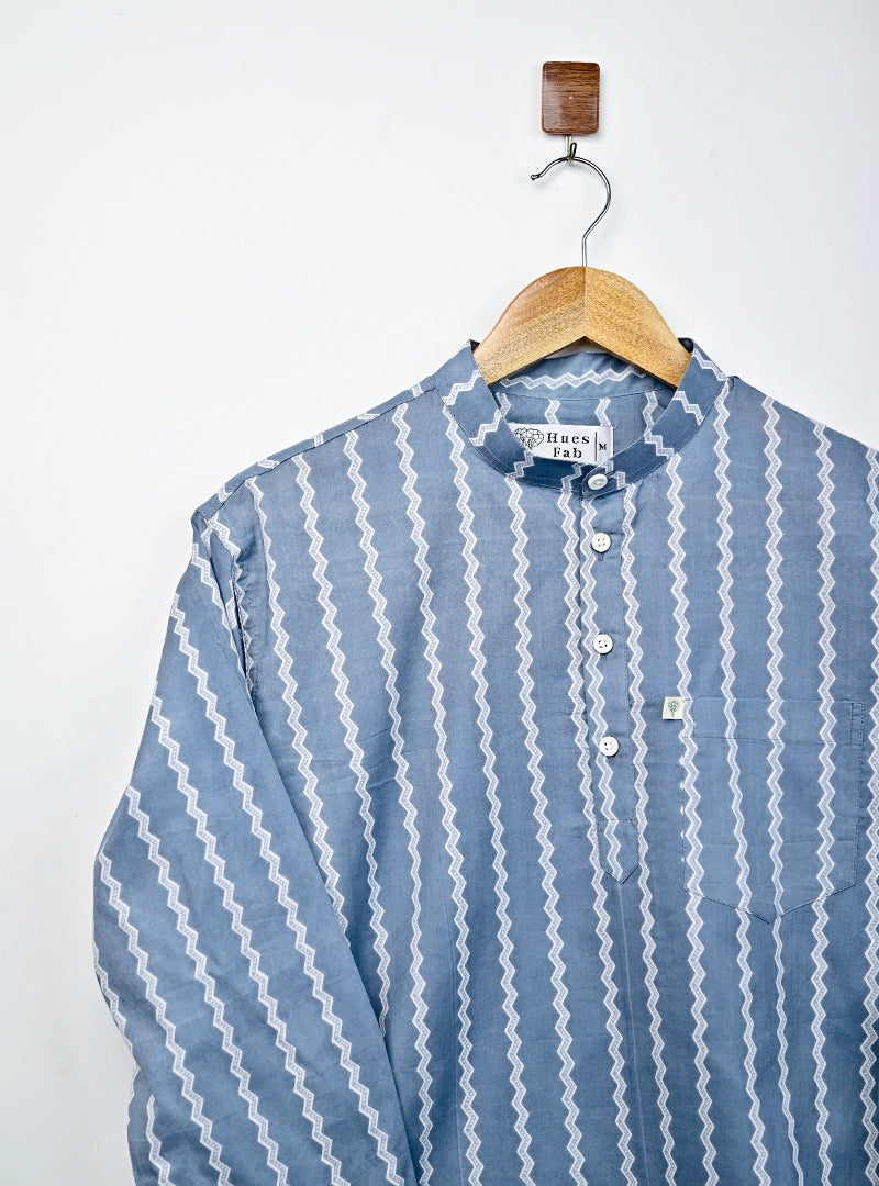 Grey zigzag short kurta