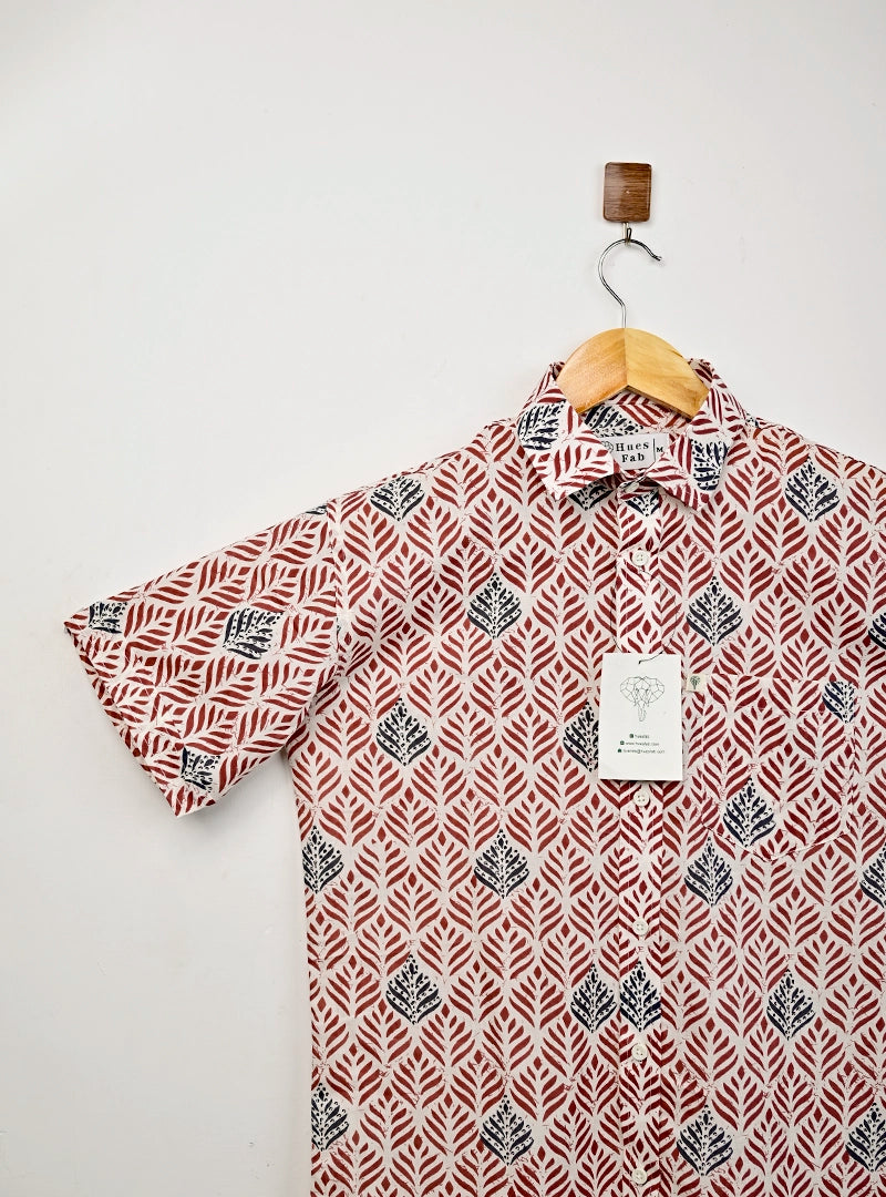 Rust Grove Printed Half Sleeves Shirt