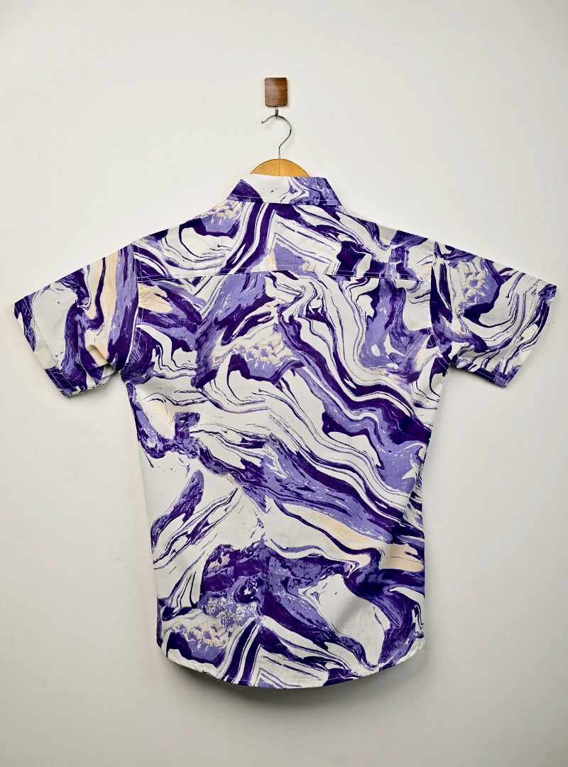 Indigo Swirl Half Sleeves Shirt