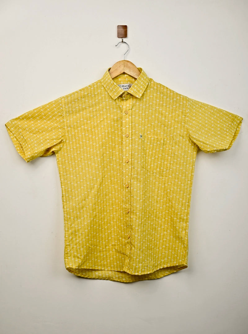 yellow Stripe Pop Half Sleeves Shirt