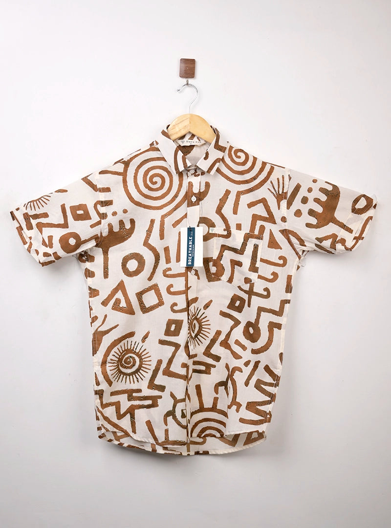 Brown Celestial Half Sleeves Shirt