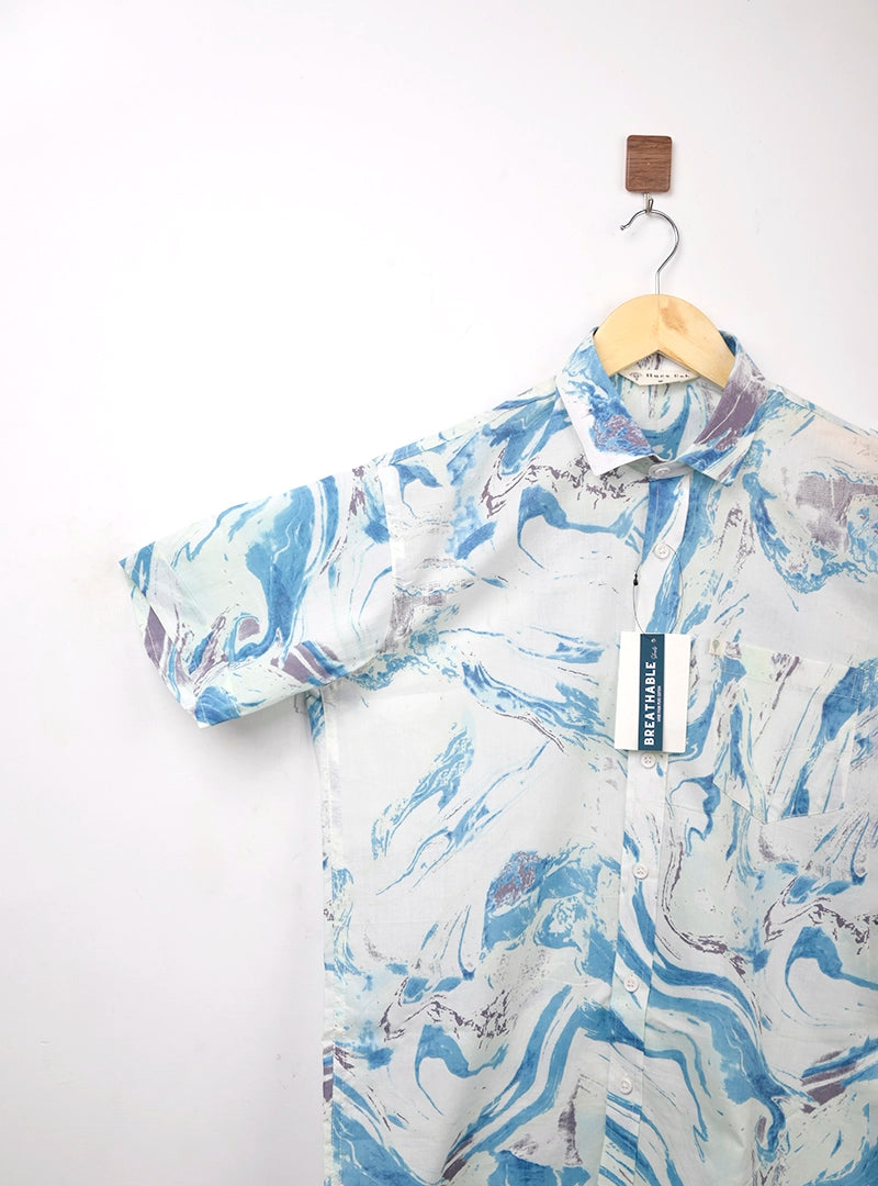 Marbella Blue Half Sleeves Shirt