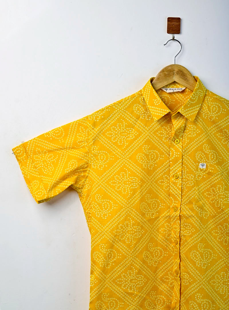 Yellow Bandej Half Sleeves Shirt