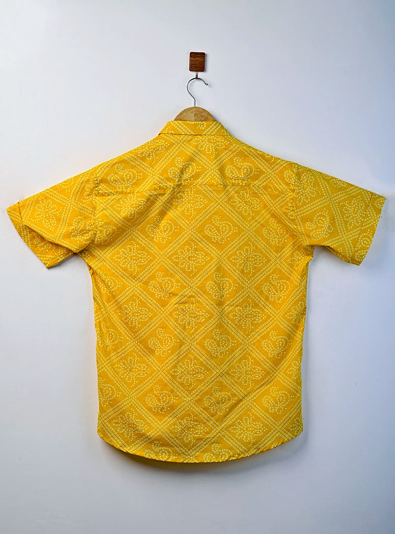 Yellow Bandej Half Sleeves Shirt