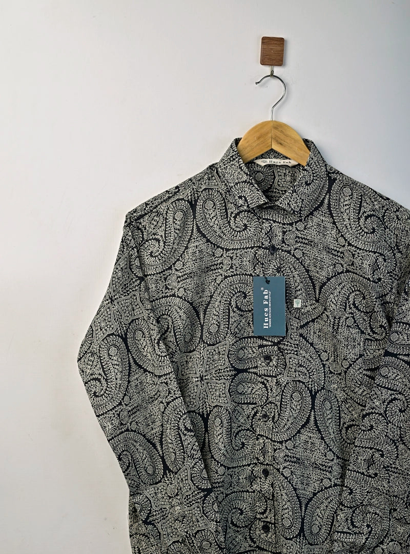 Midnight Paisley Printed Full Sleeves Shirt
