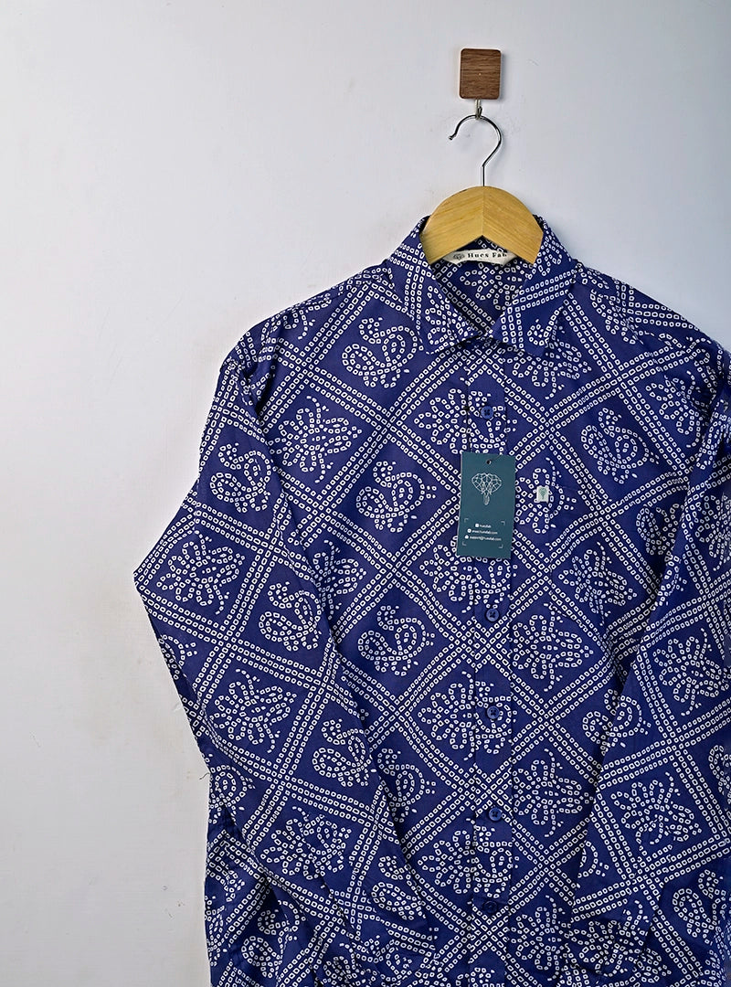 Navy Blue Bandej Full Sleeves Shirt