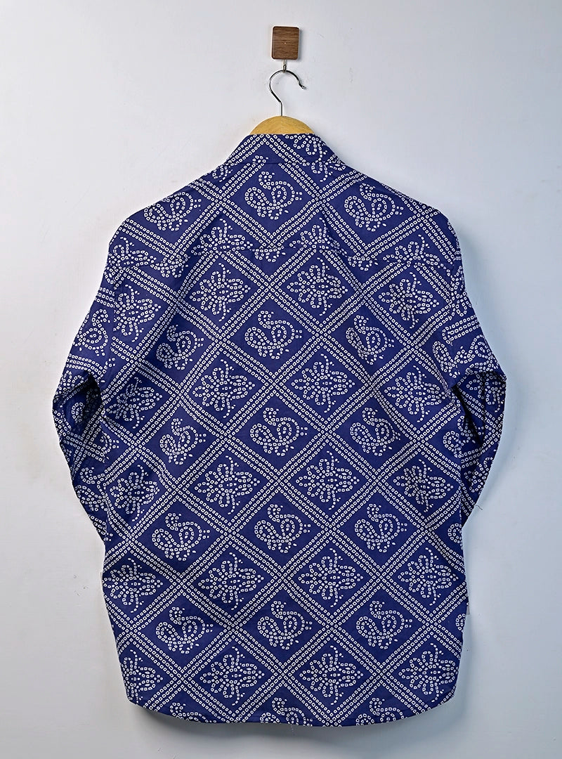 Navy Blue Bandej Full Sleeves Shirt