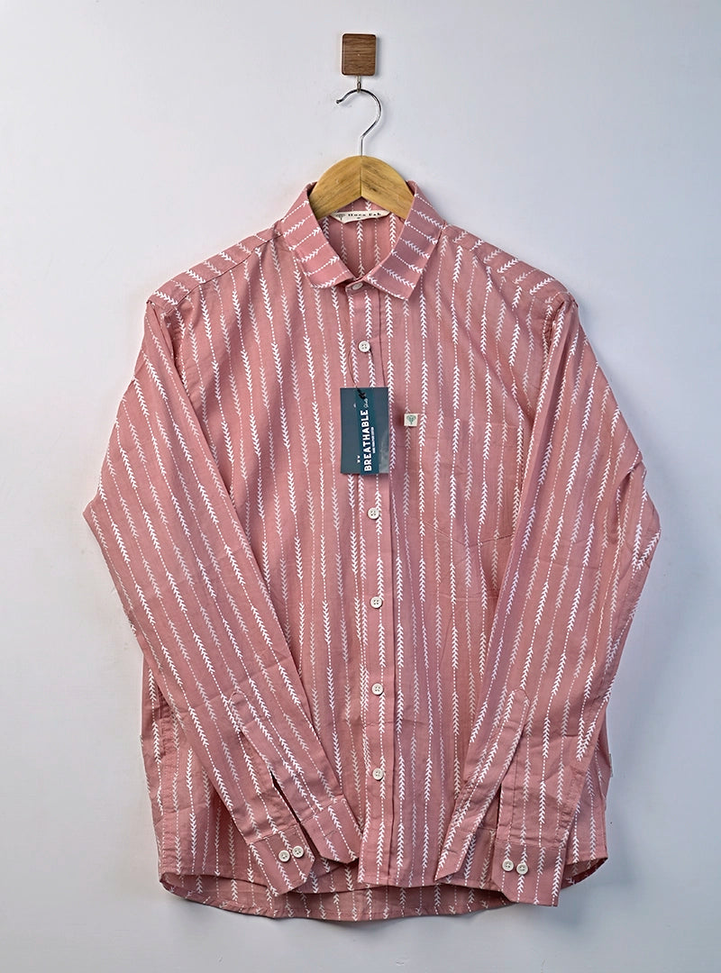 Baby Pink Lining Full Sleeves Shirt