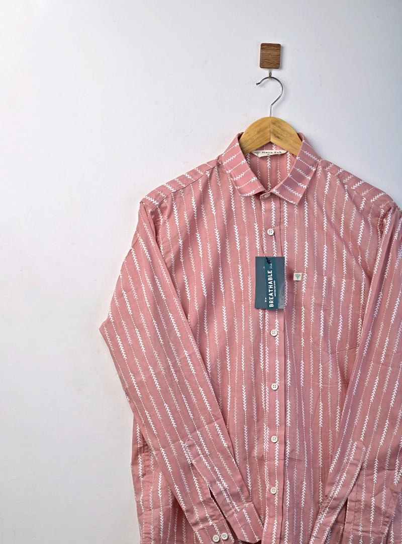 Baby Pink Lining Full Sleeves Shirt