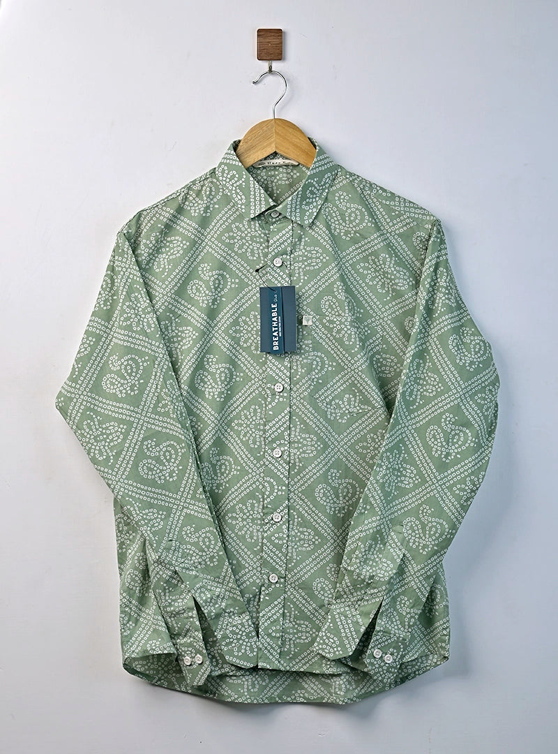 Mint Green Bandej Full Sleeves Shirt