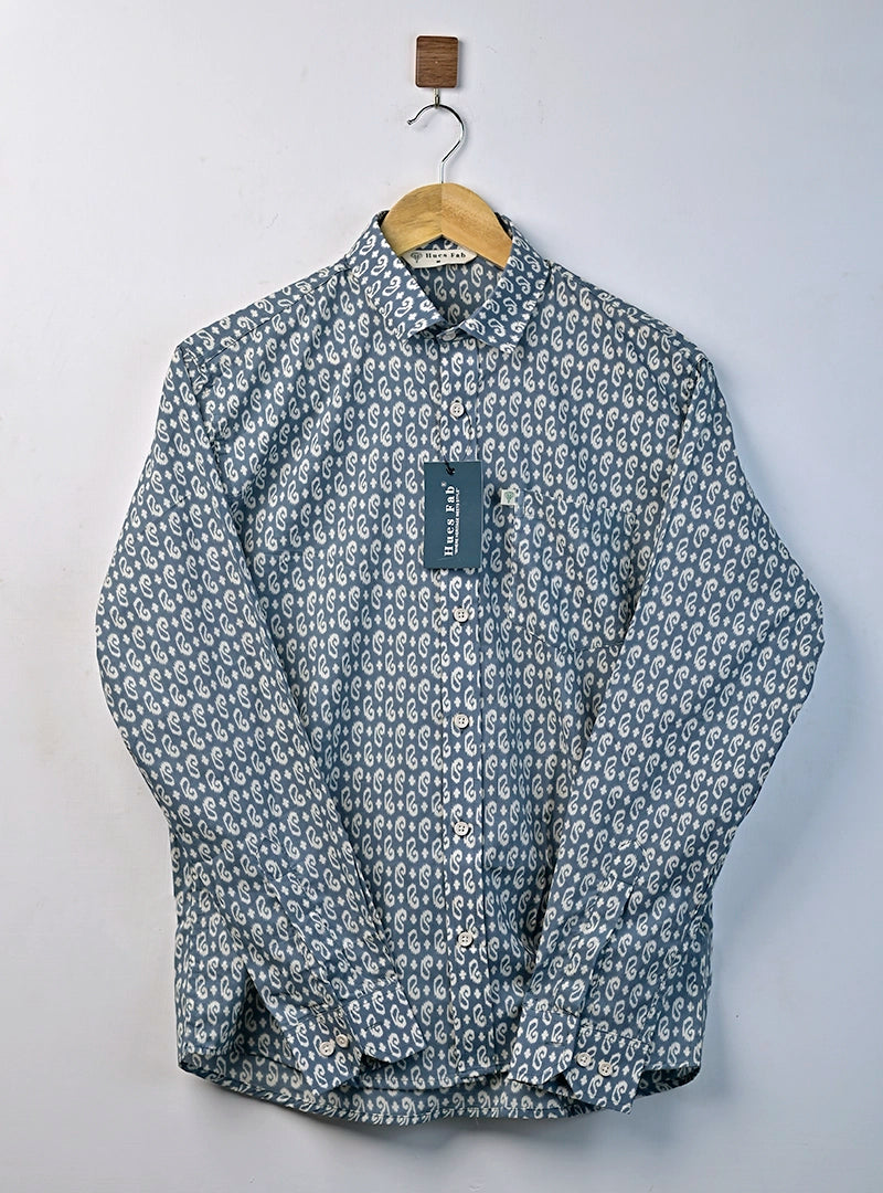 Dusty Sky Buta Full Sleeves Shirt