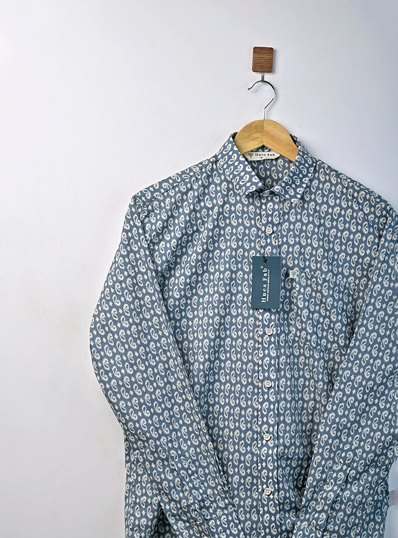 Dusty Sky Buta Full Sleeves Shirt