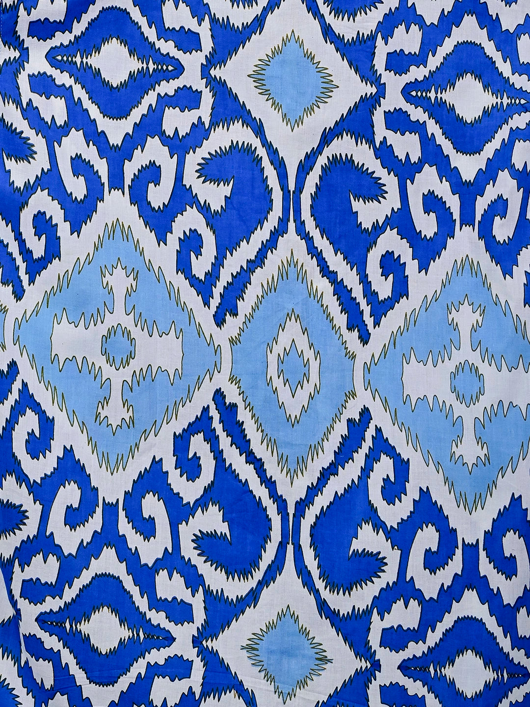 Sky Blue Ikat Printed Half Sleeves Shirt