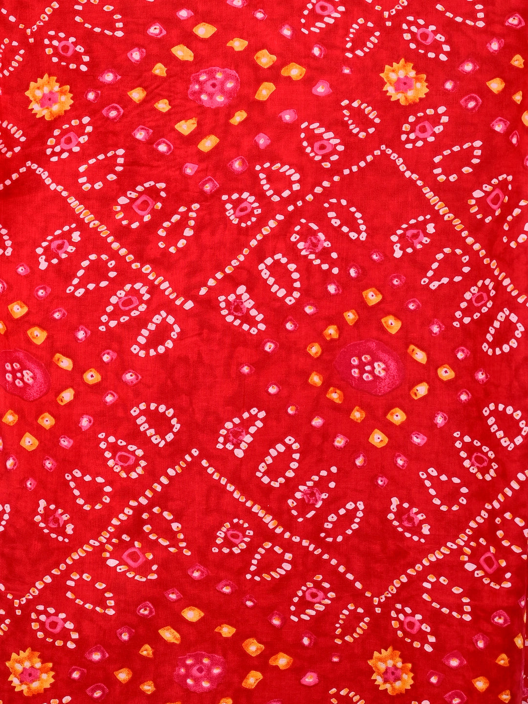 red bandej printed short kurta