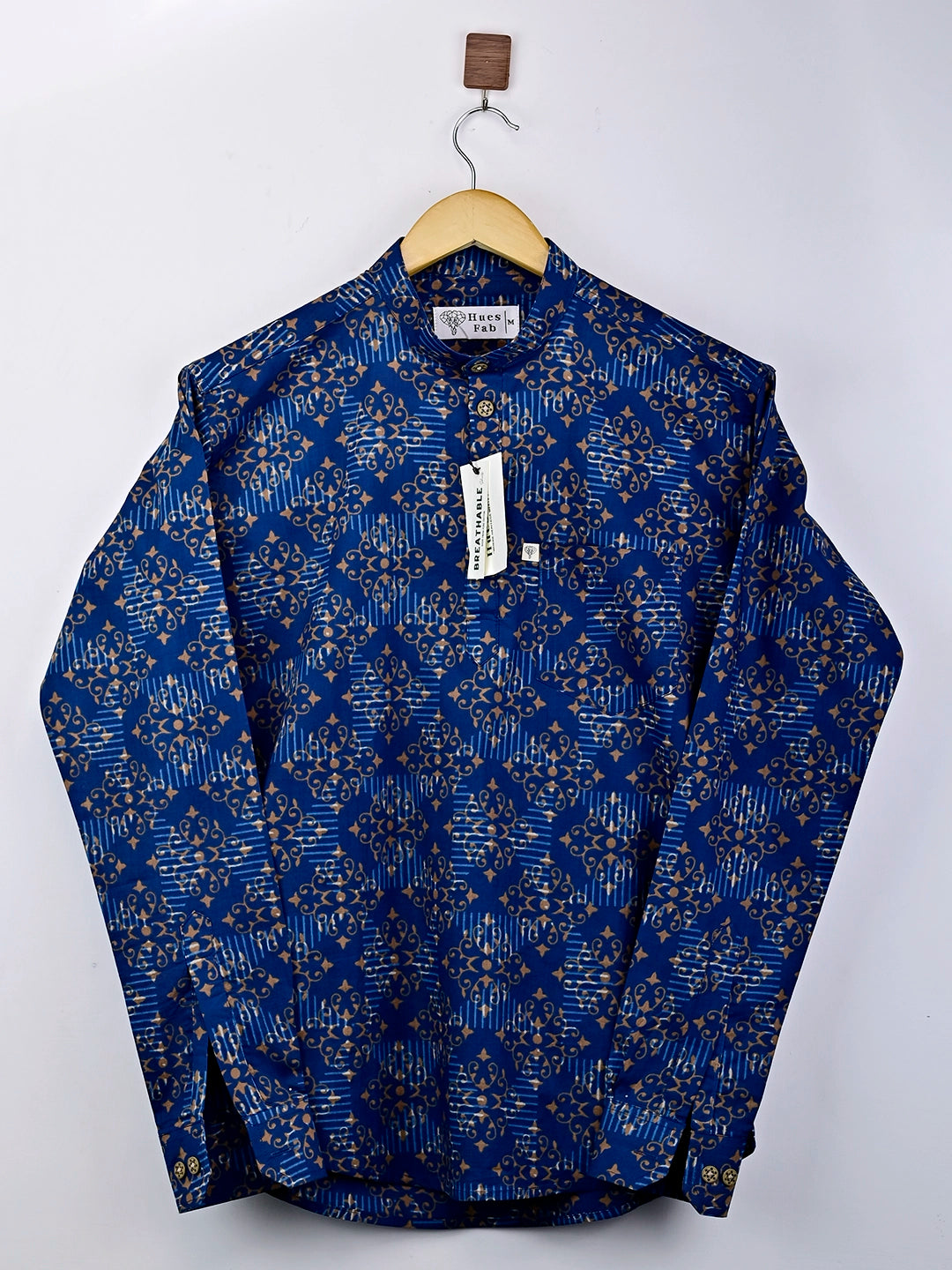 navy blue mandala short kurta