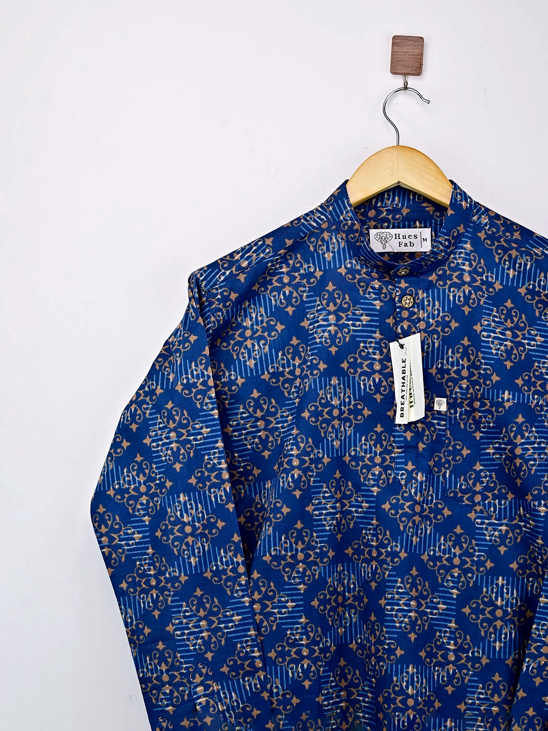 navy blue mandala short kurta