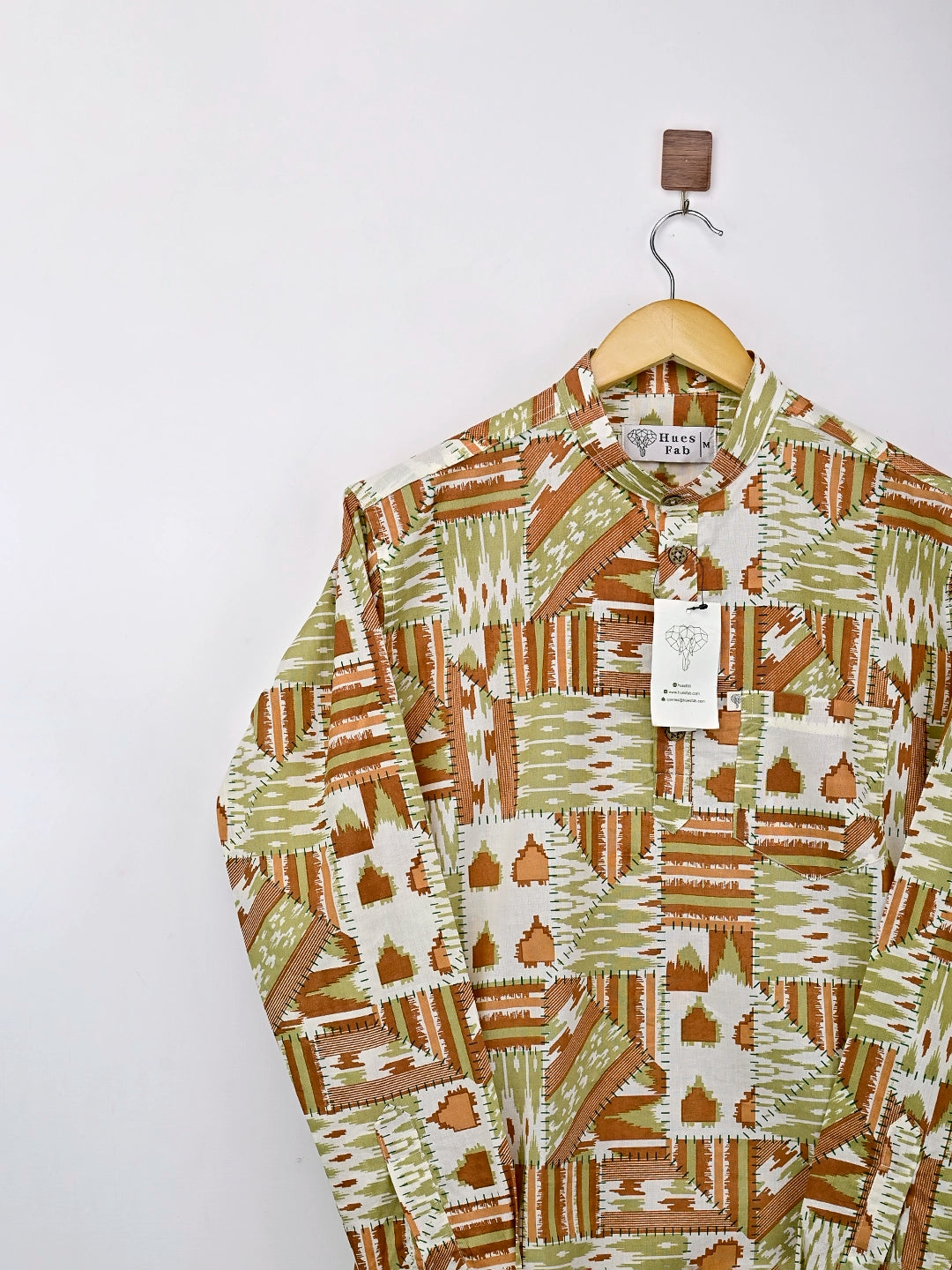 brown patch short kurta