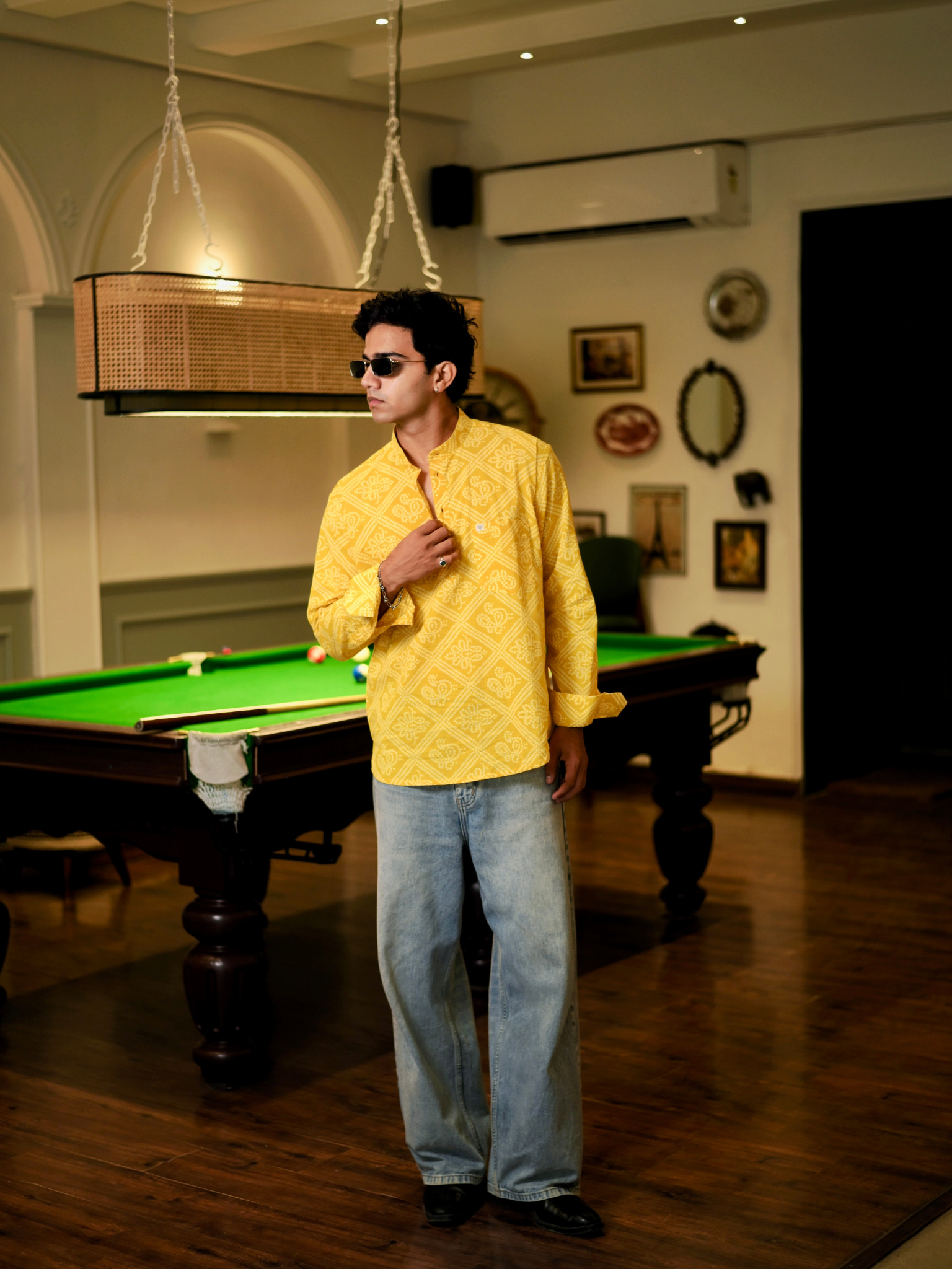 Yellow Bandej Printed short kurta