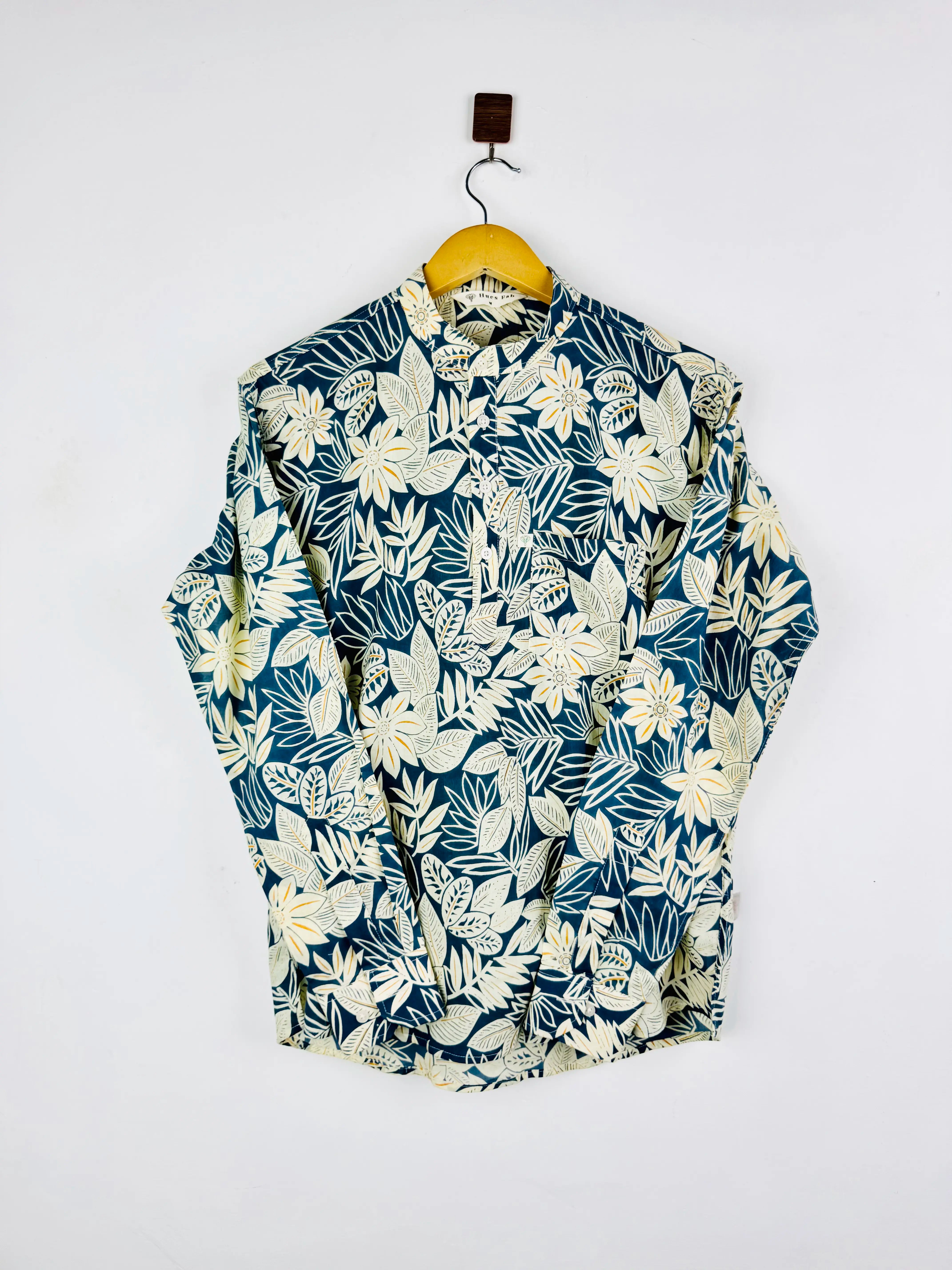 Botani Blue Printed Short Kurta