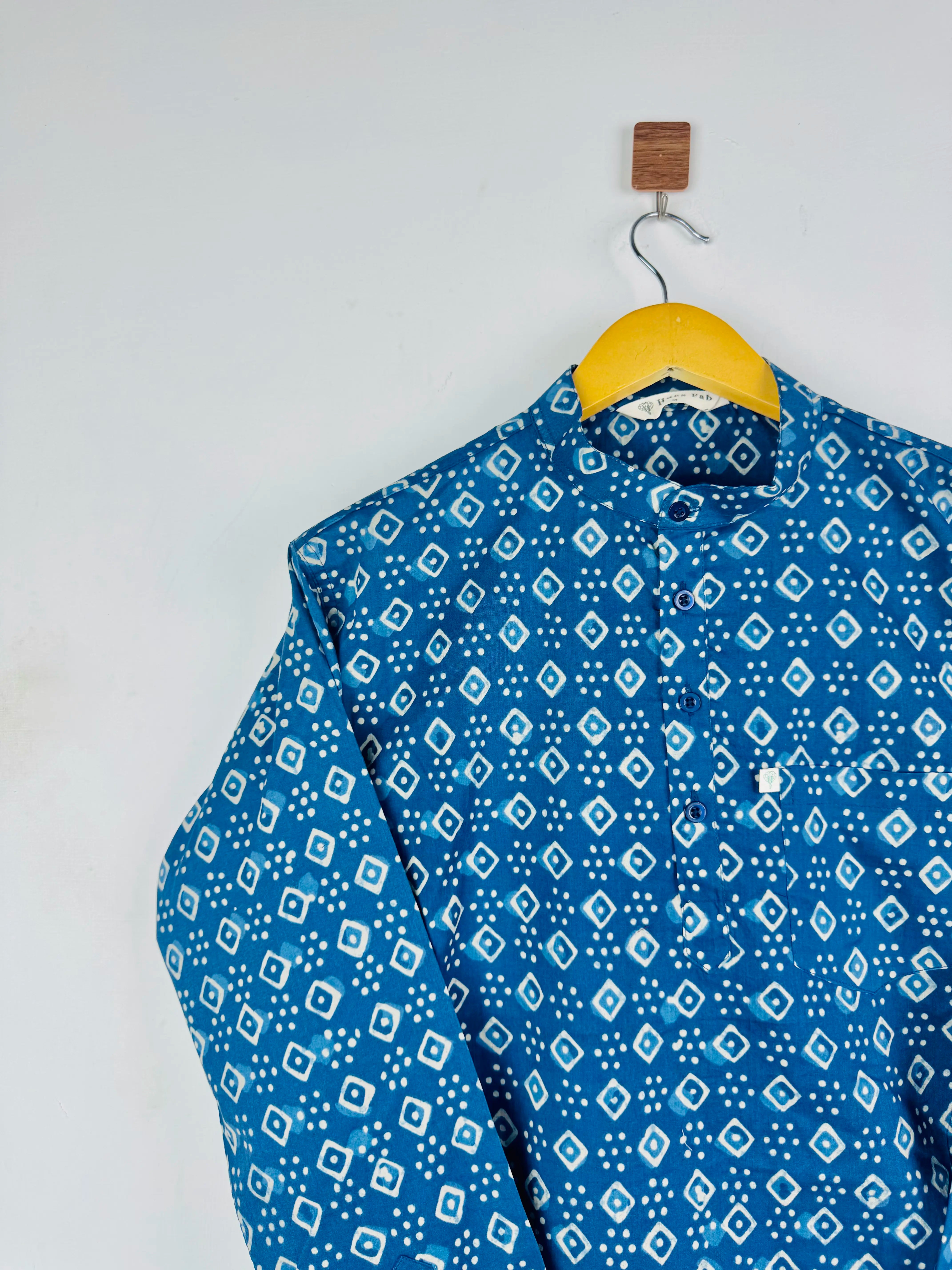 Indigo Echo Printed Short Kurta