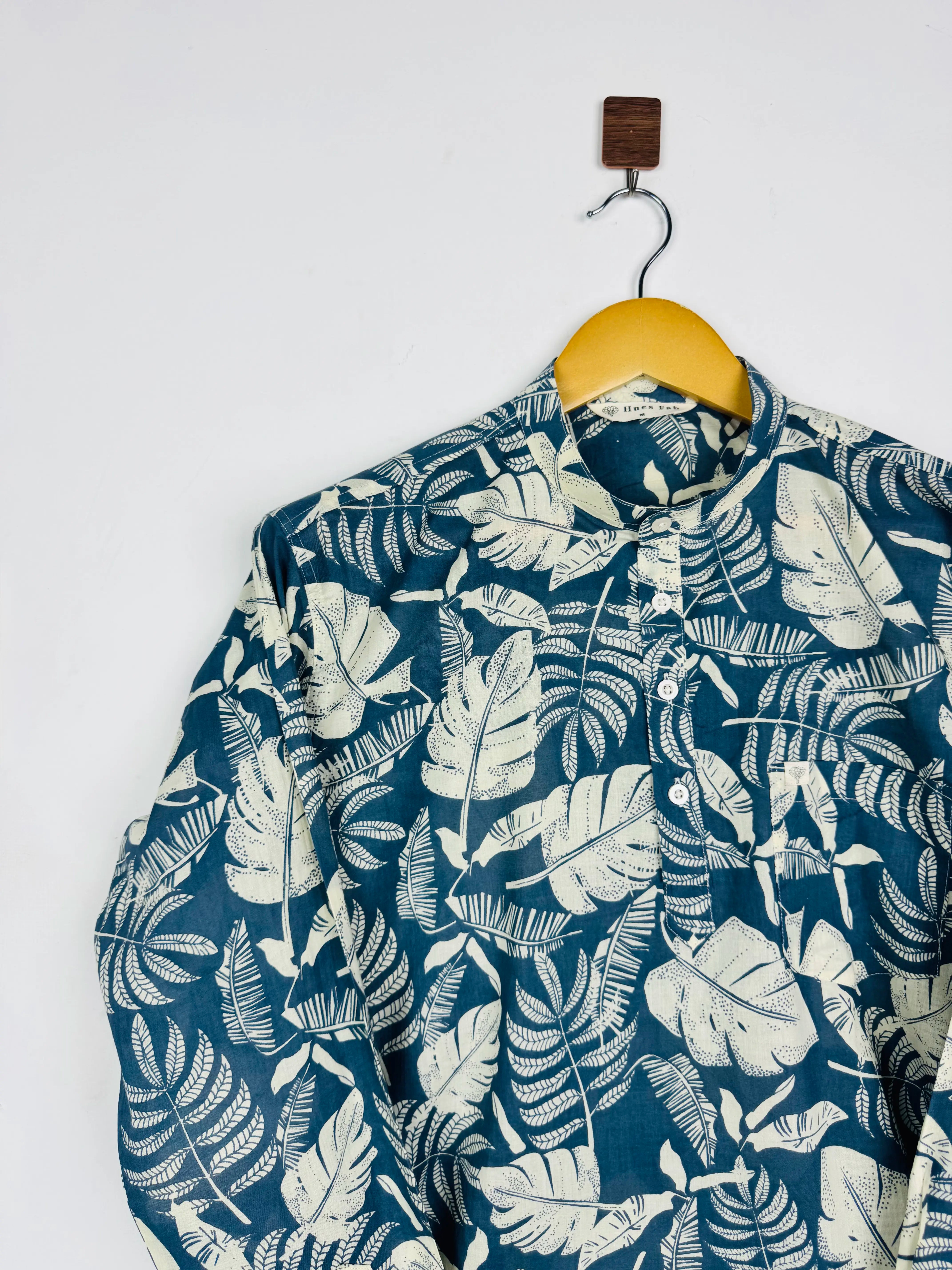 Blue Tropic Printed Short Kurta