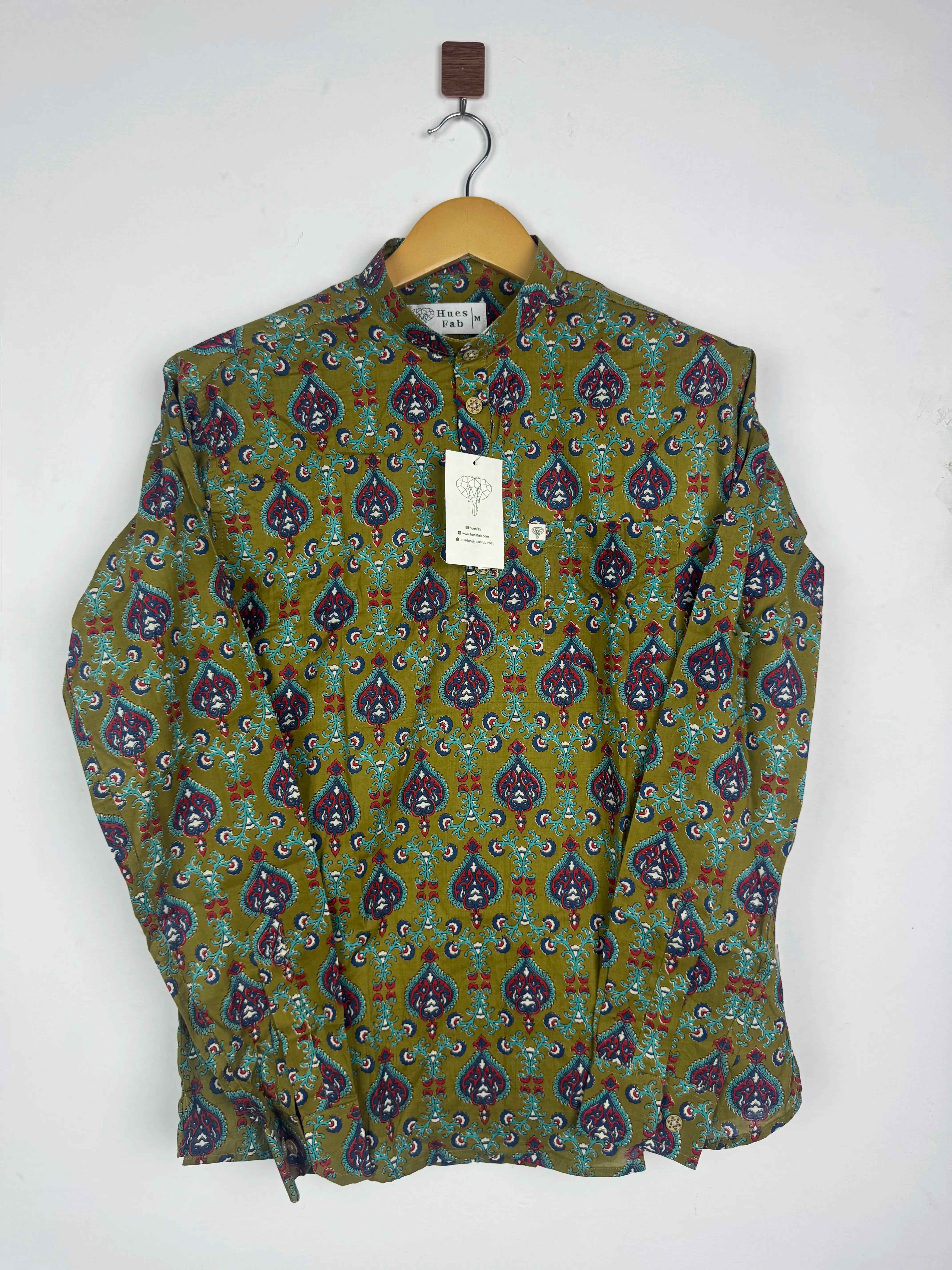 Olive printed Printed Short Kurta