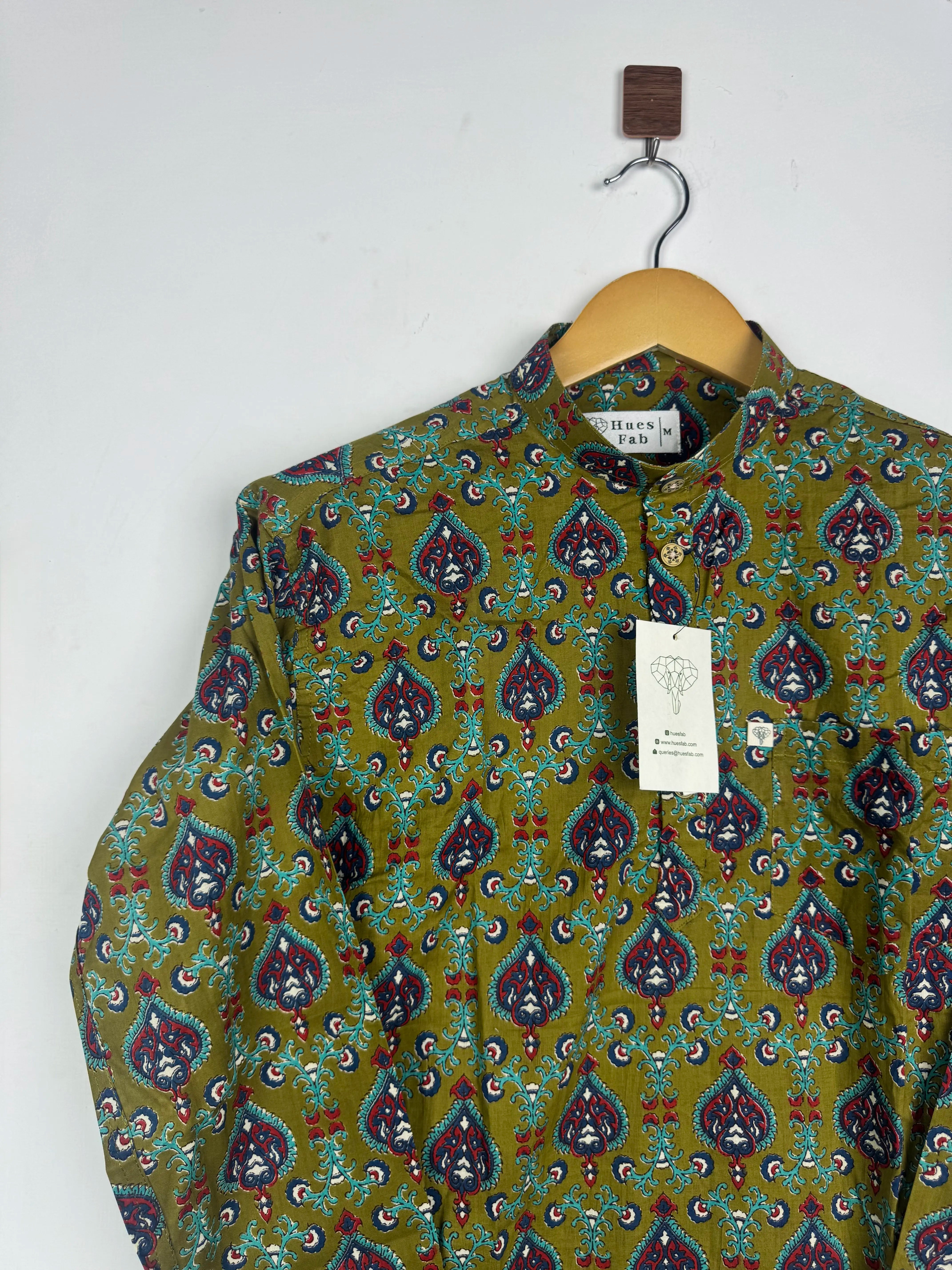 Olive printed Printed Short Kurta