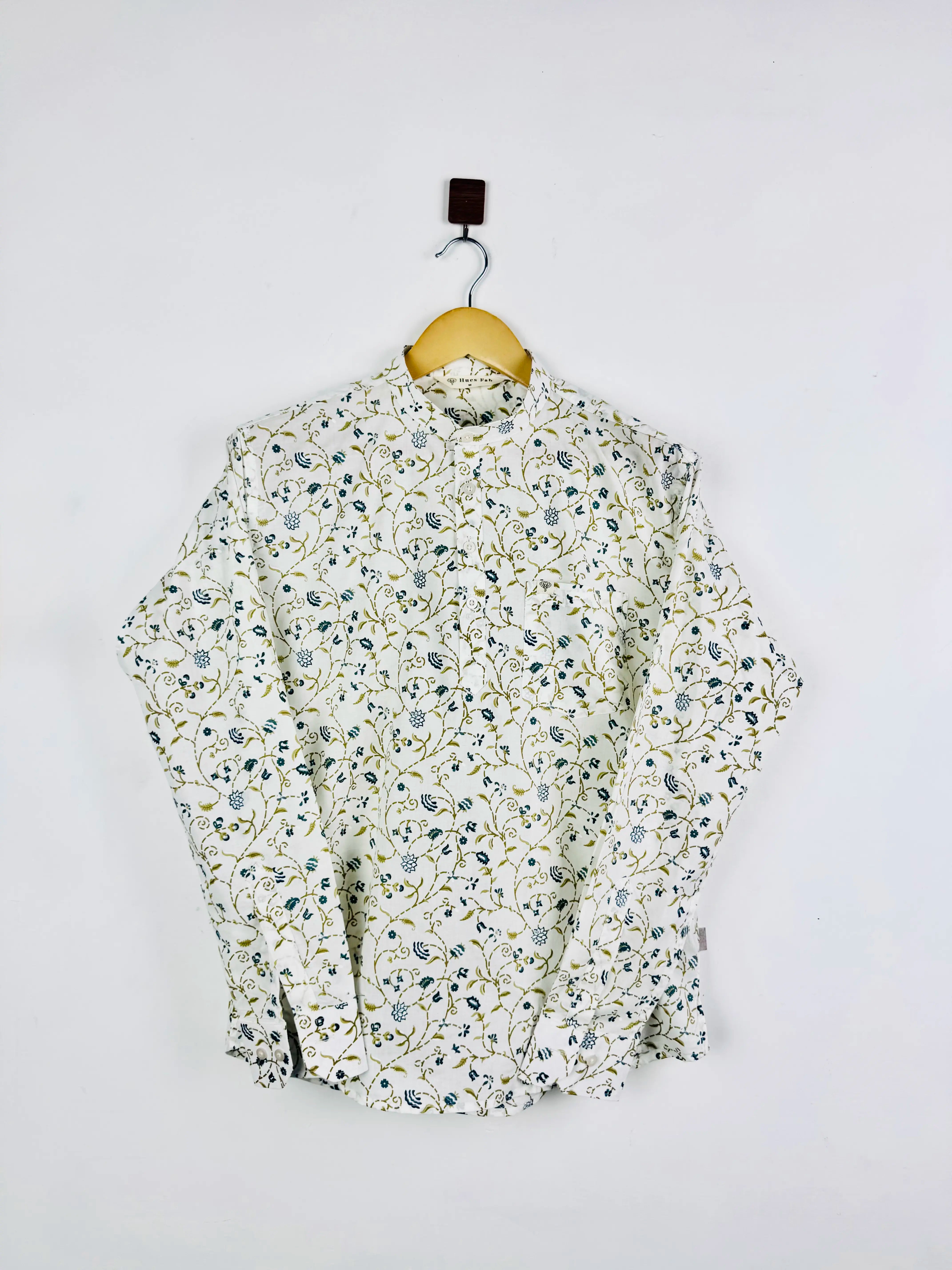 White Fern Printed Short Kurta