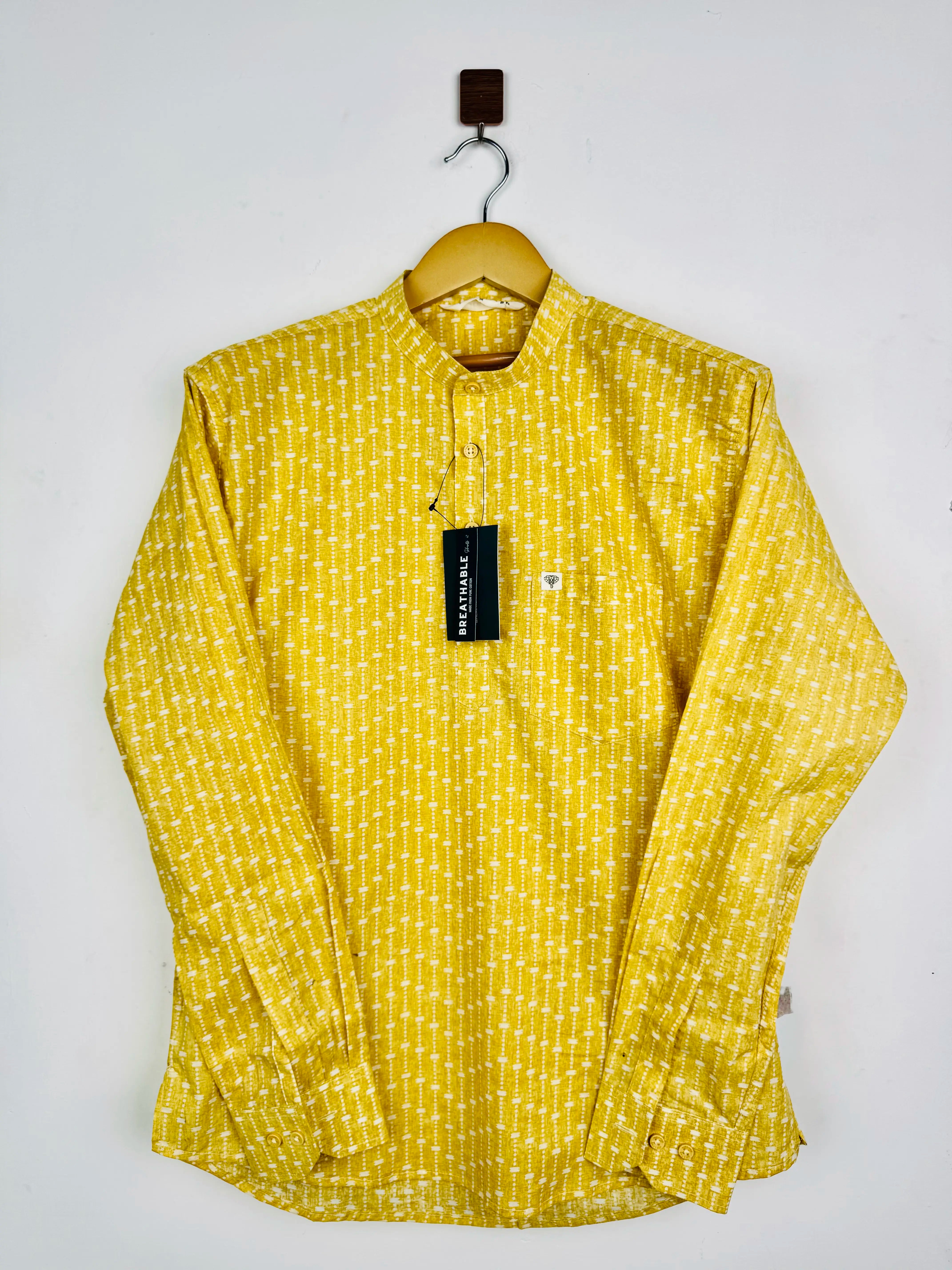 Yellow Pops Lining Short Kurta