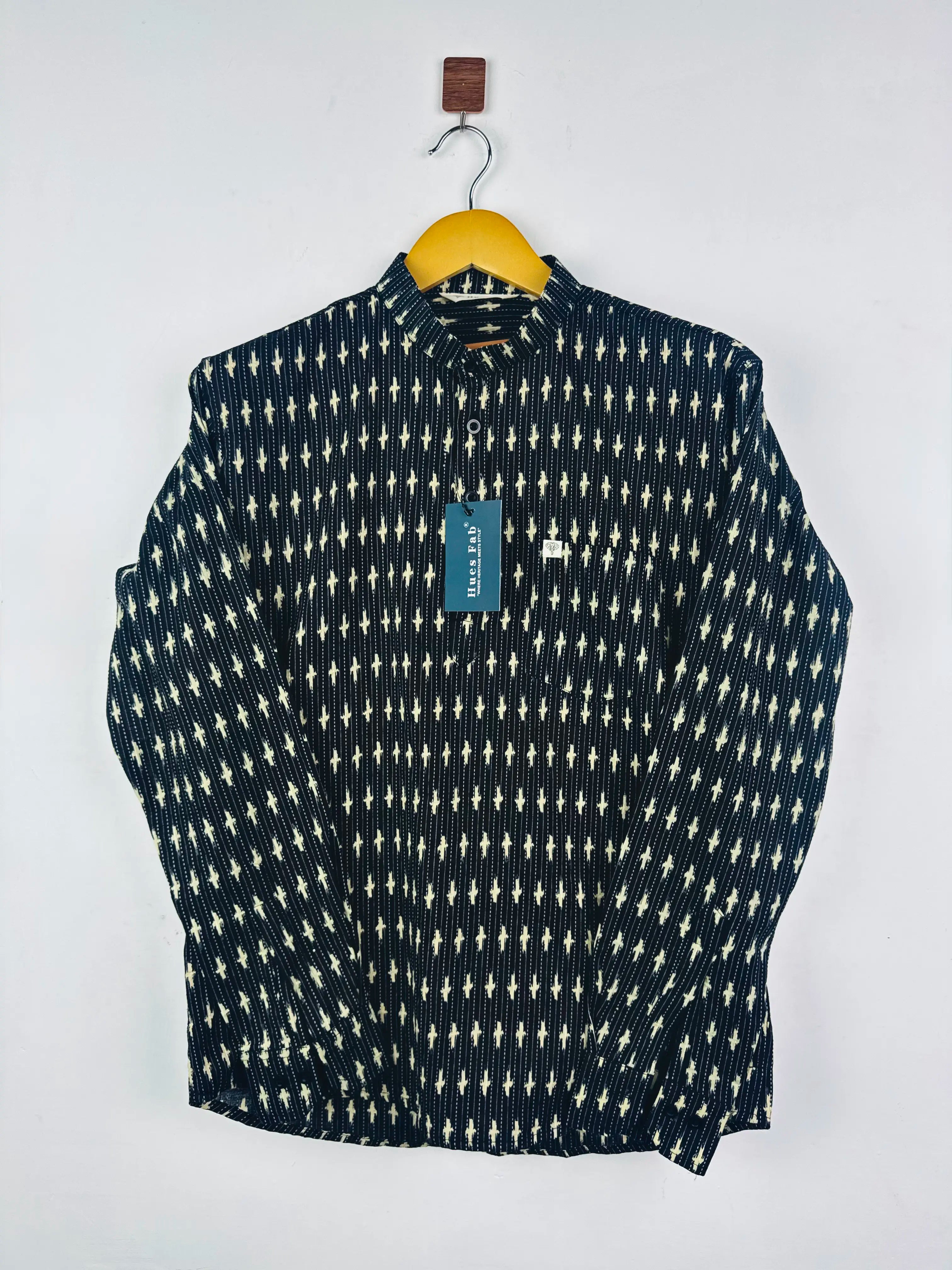 Black Motifs Kantha short kurta