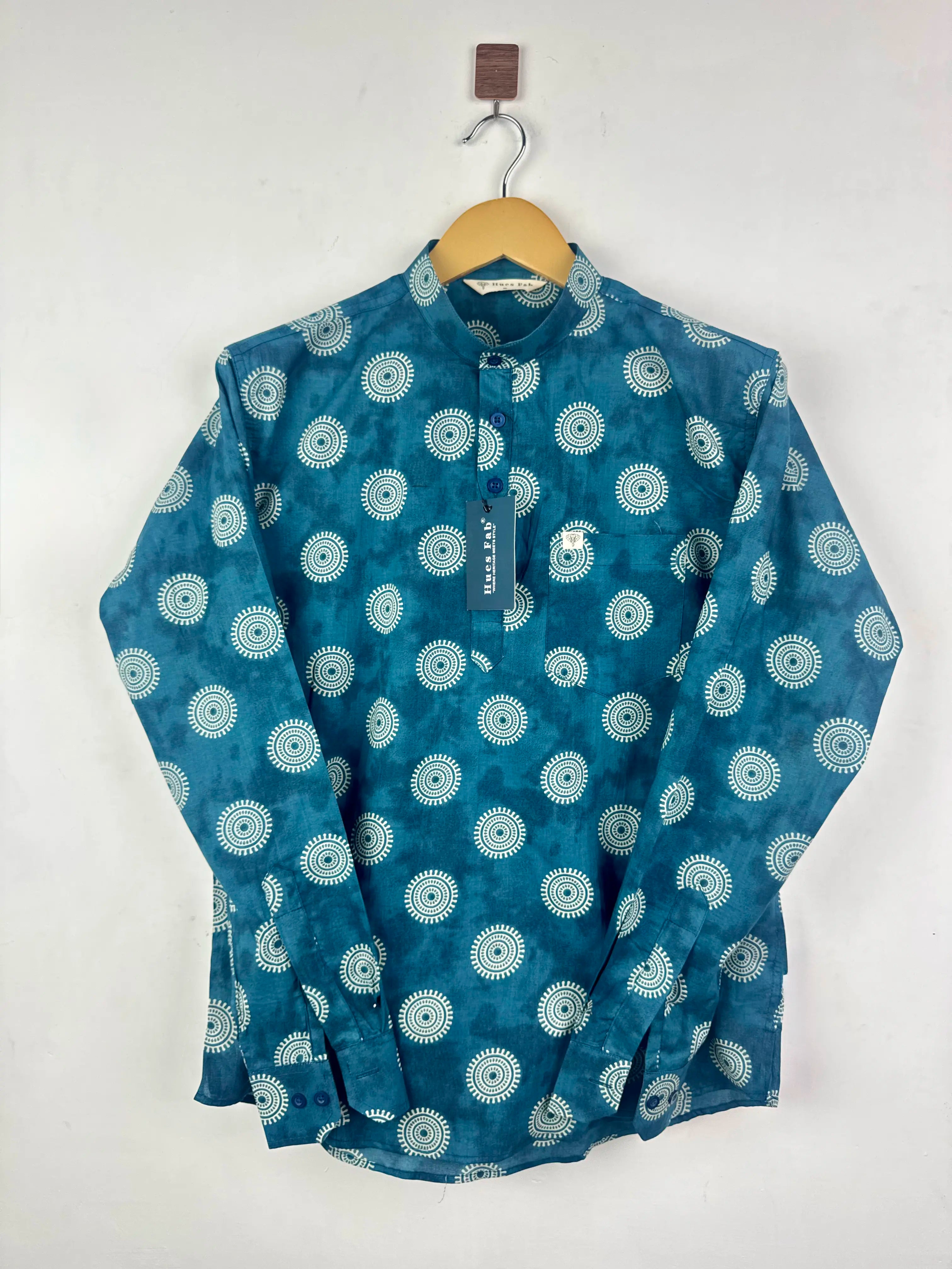 Teal Orbit short kurta