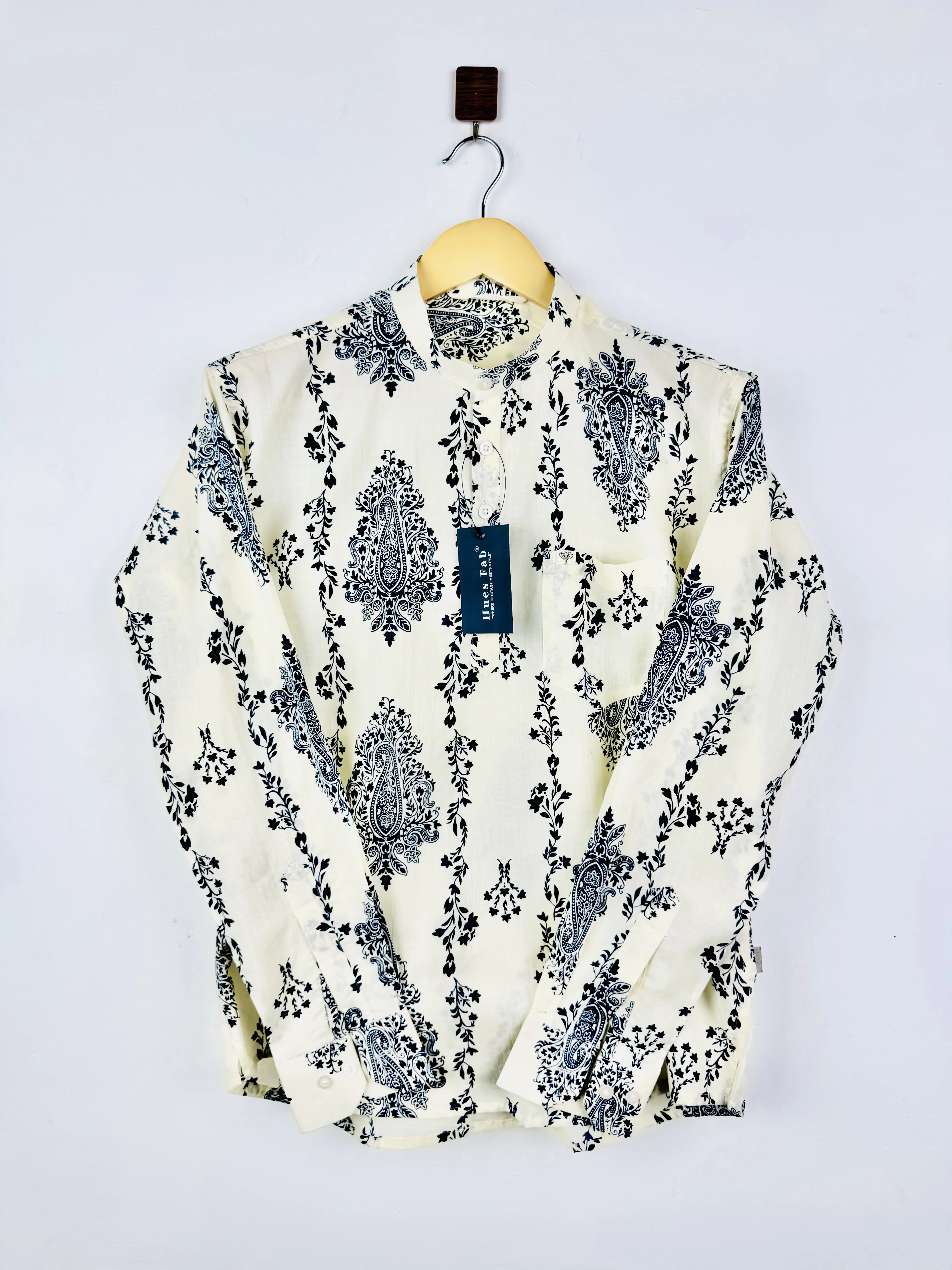 Ivory Indigo Short Kurta