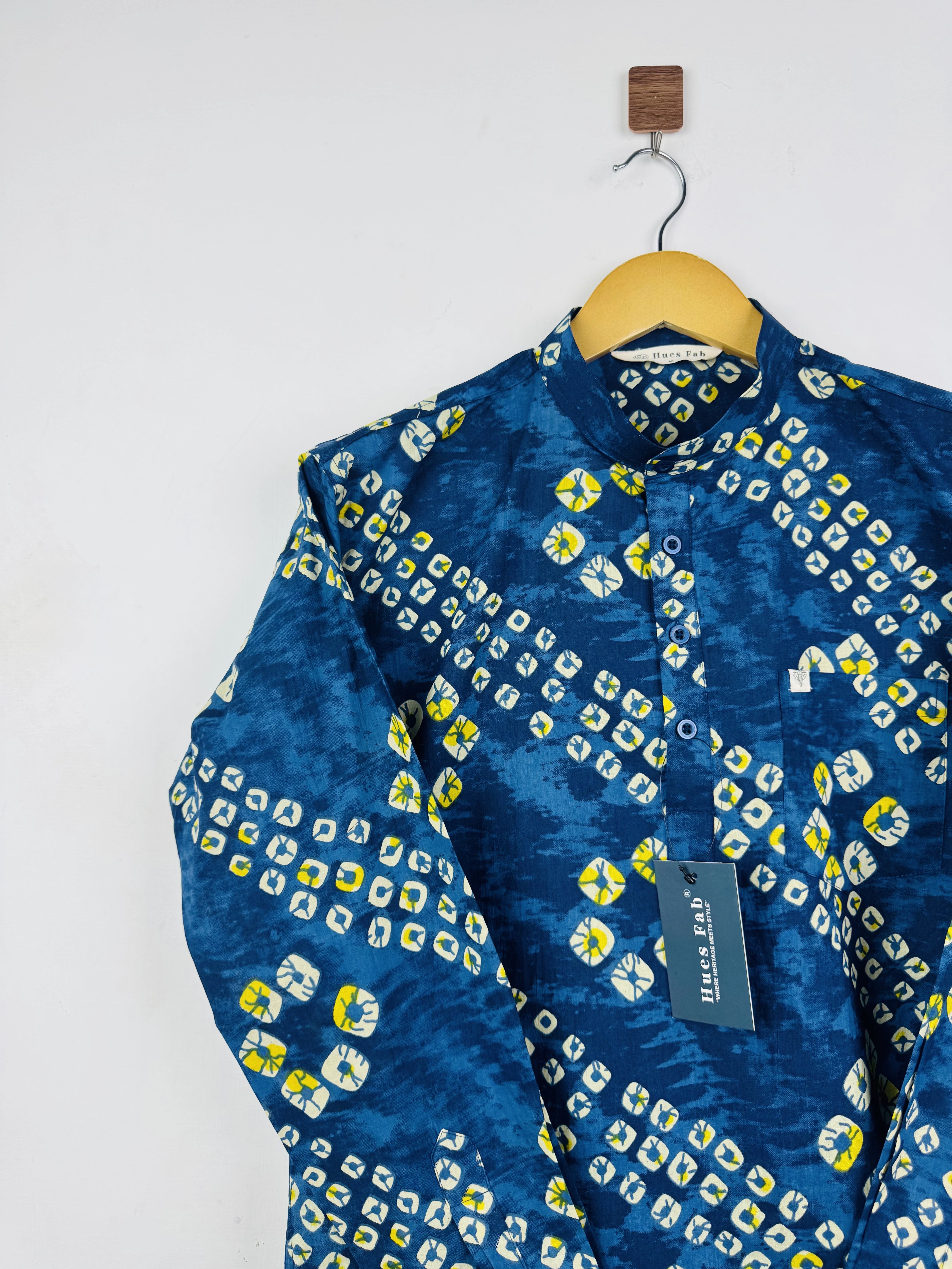 Navy Baandh Short Kurta