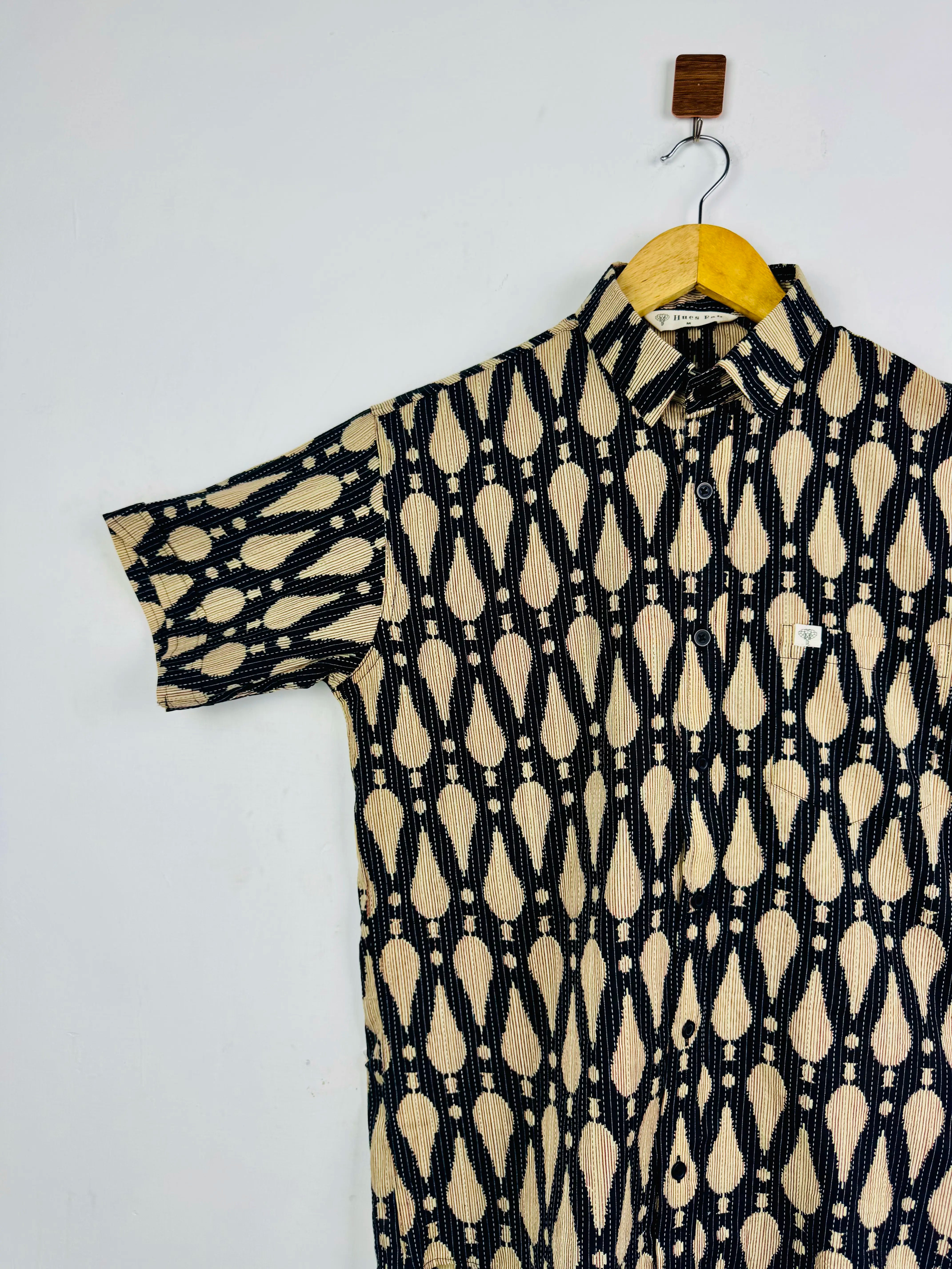 Midnight Kantha Half Sleeves Shirt