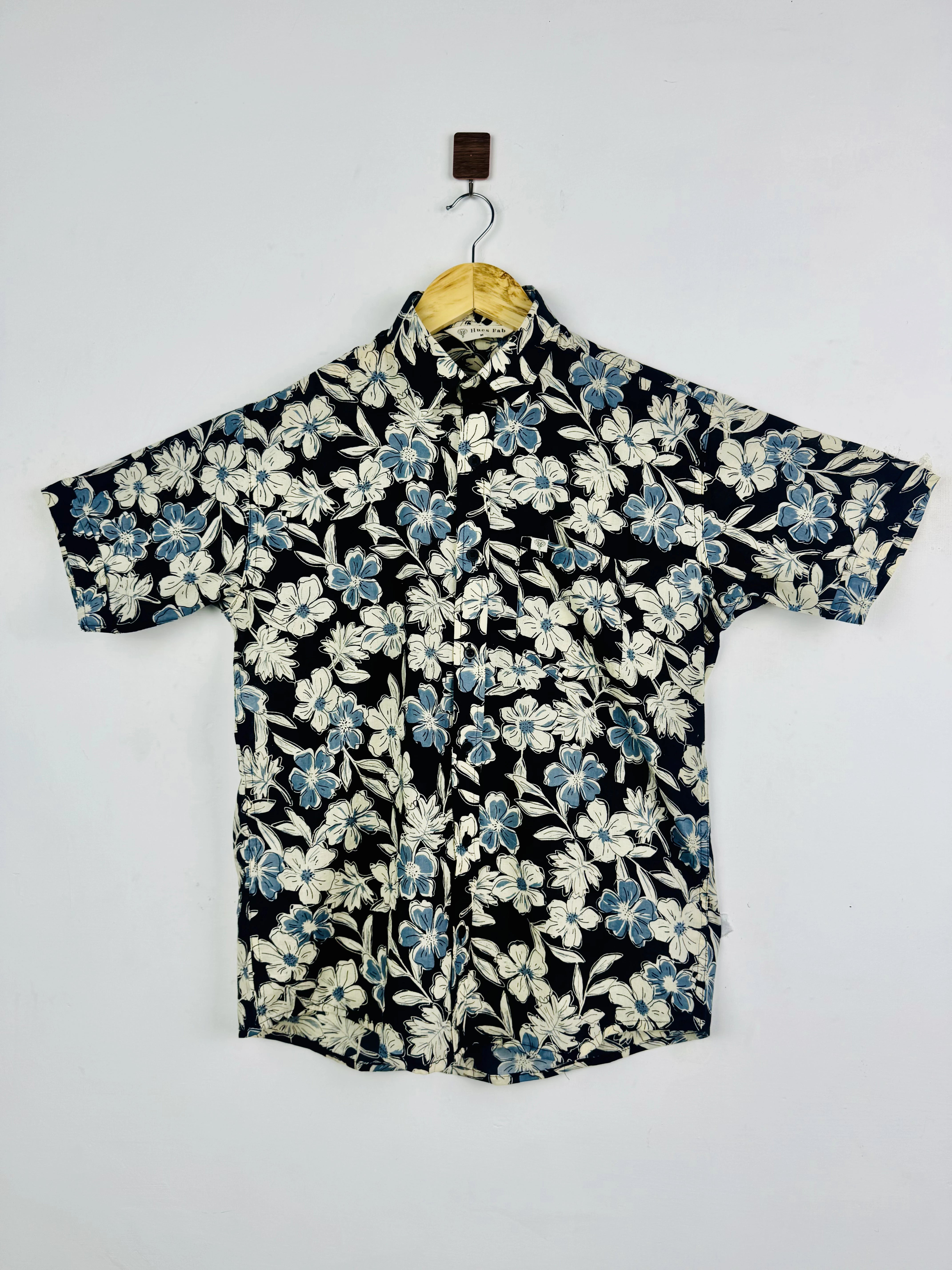 Midnight Blossom Half Sleeves Shirt