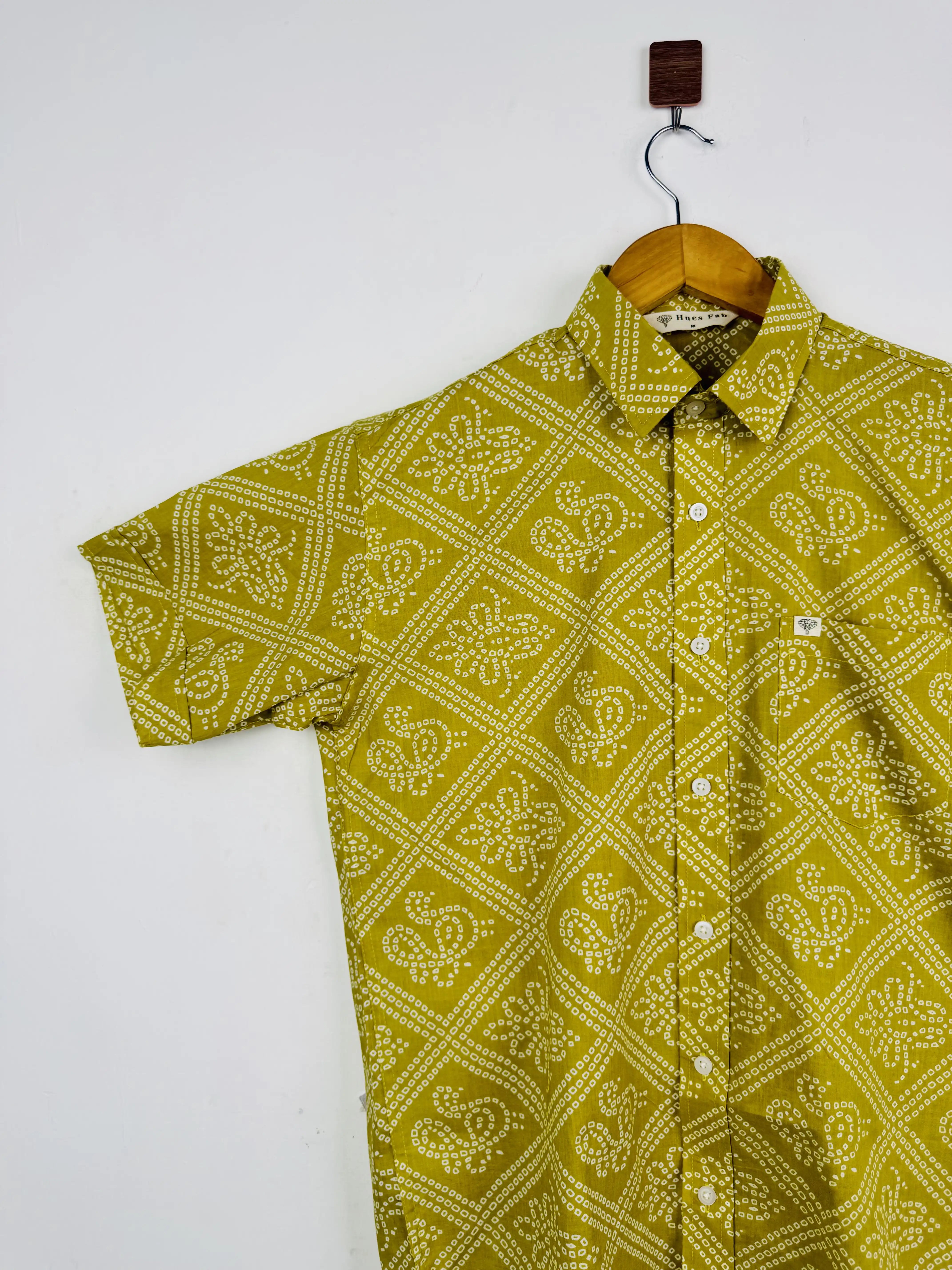 Olive Green Bandej Half Sleeves Shirt