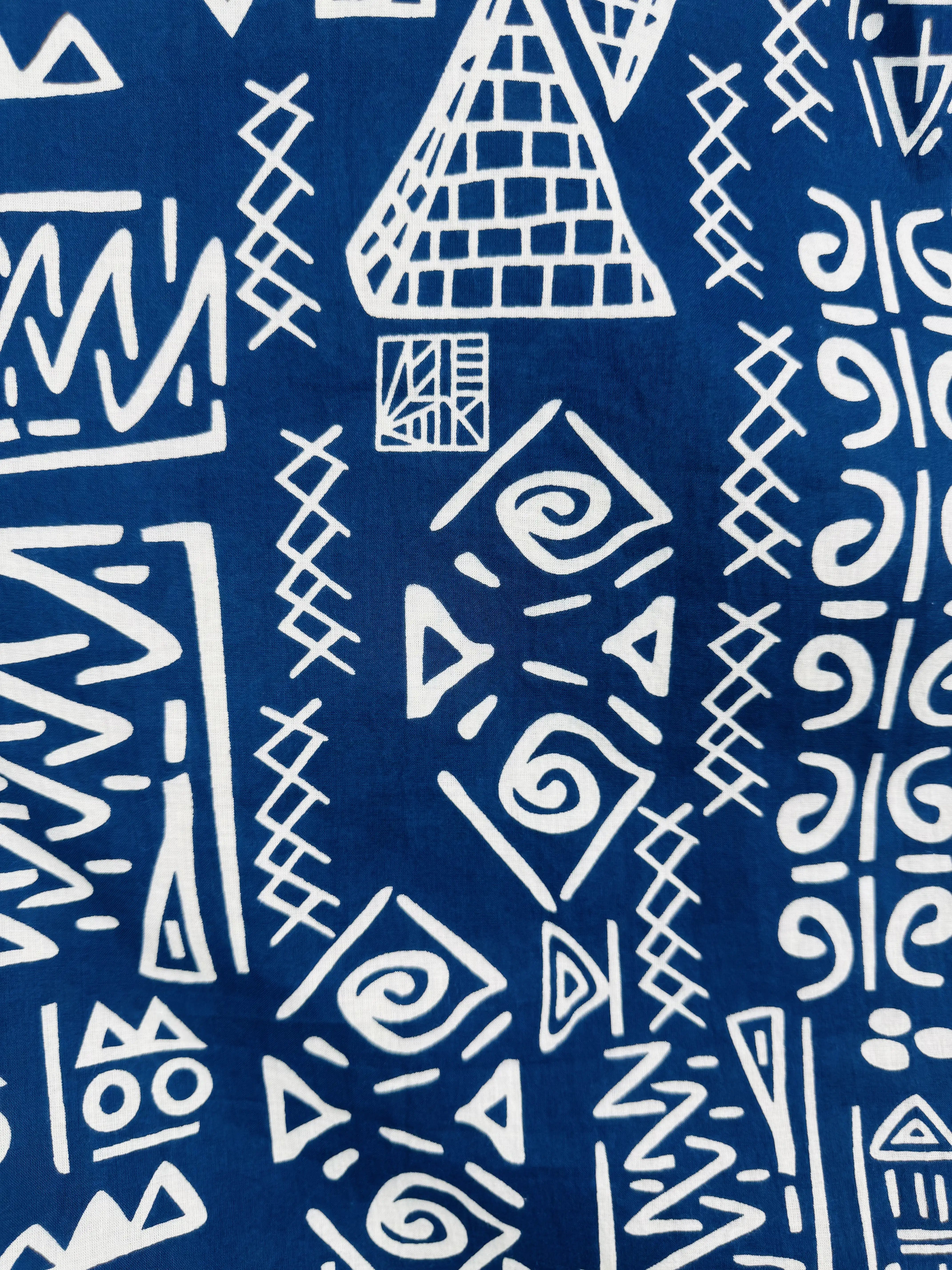 Navy Blue tribal Half Sleeves Shirt
