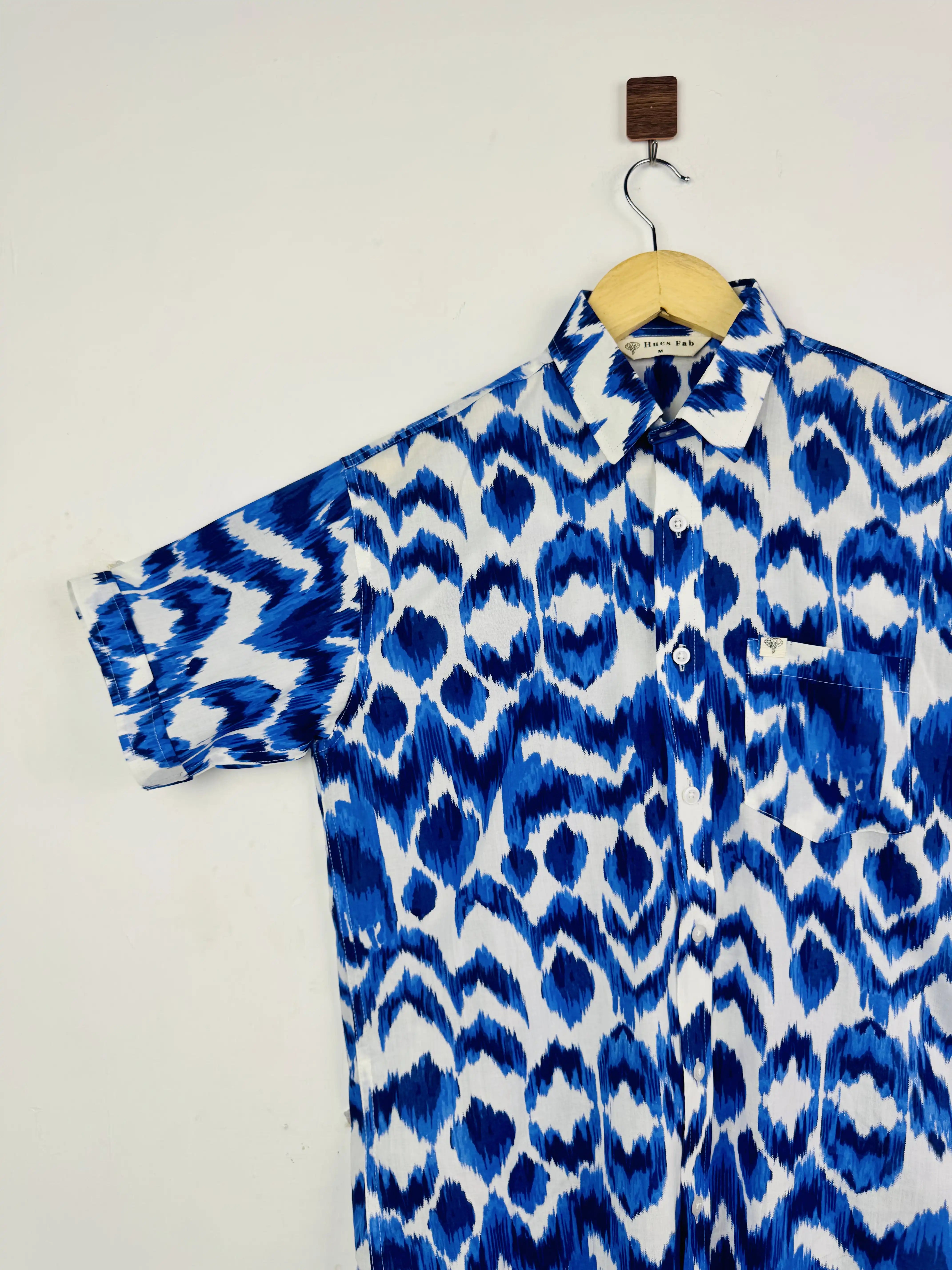 ocean ikat Half Sleeves Shirt