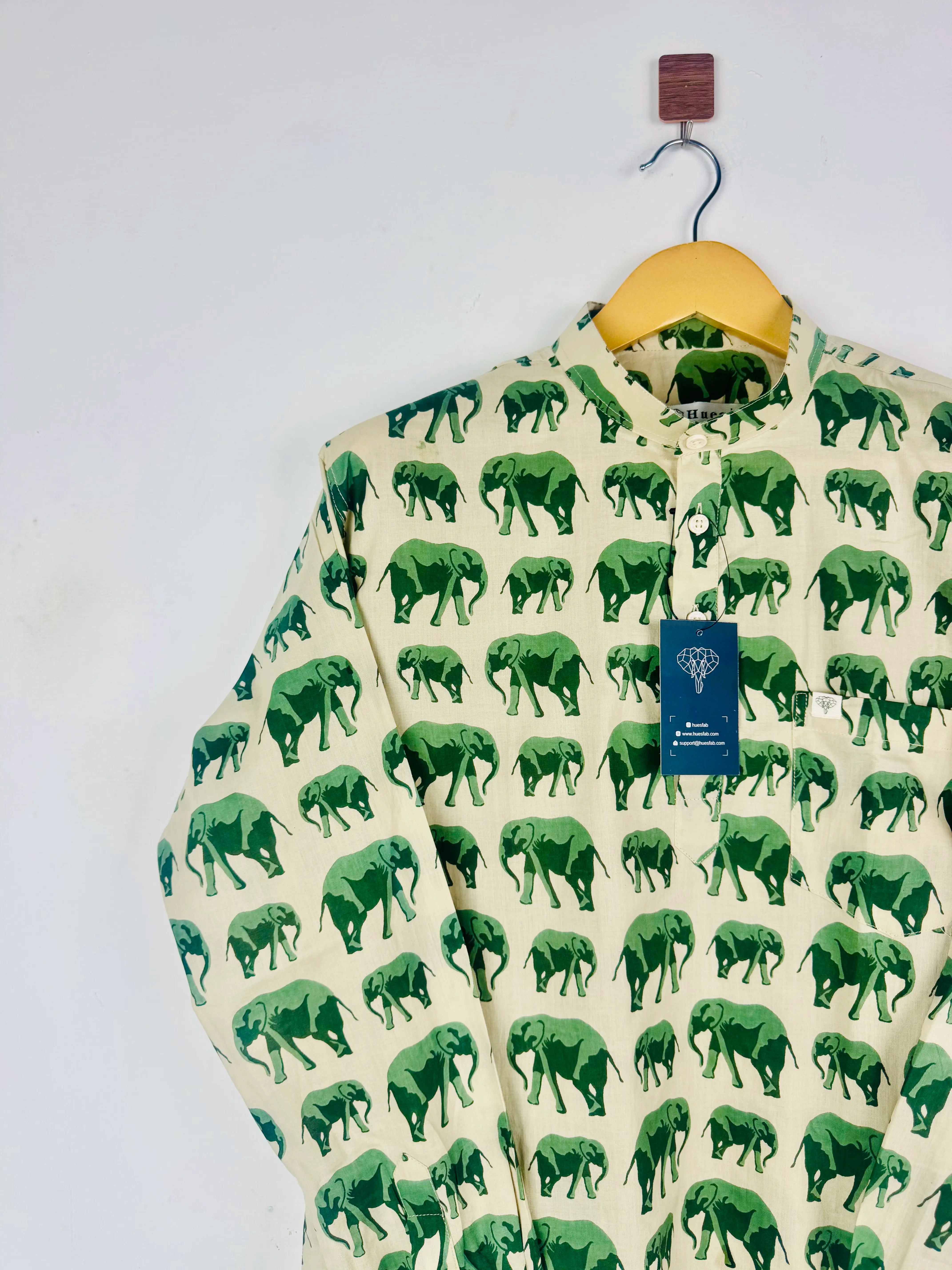 Moss elephant printed short kurta
