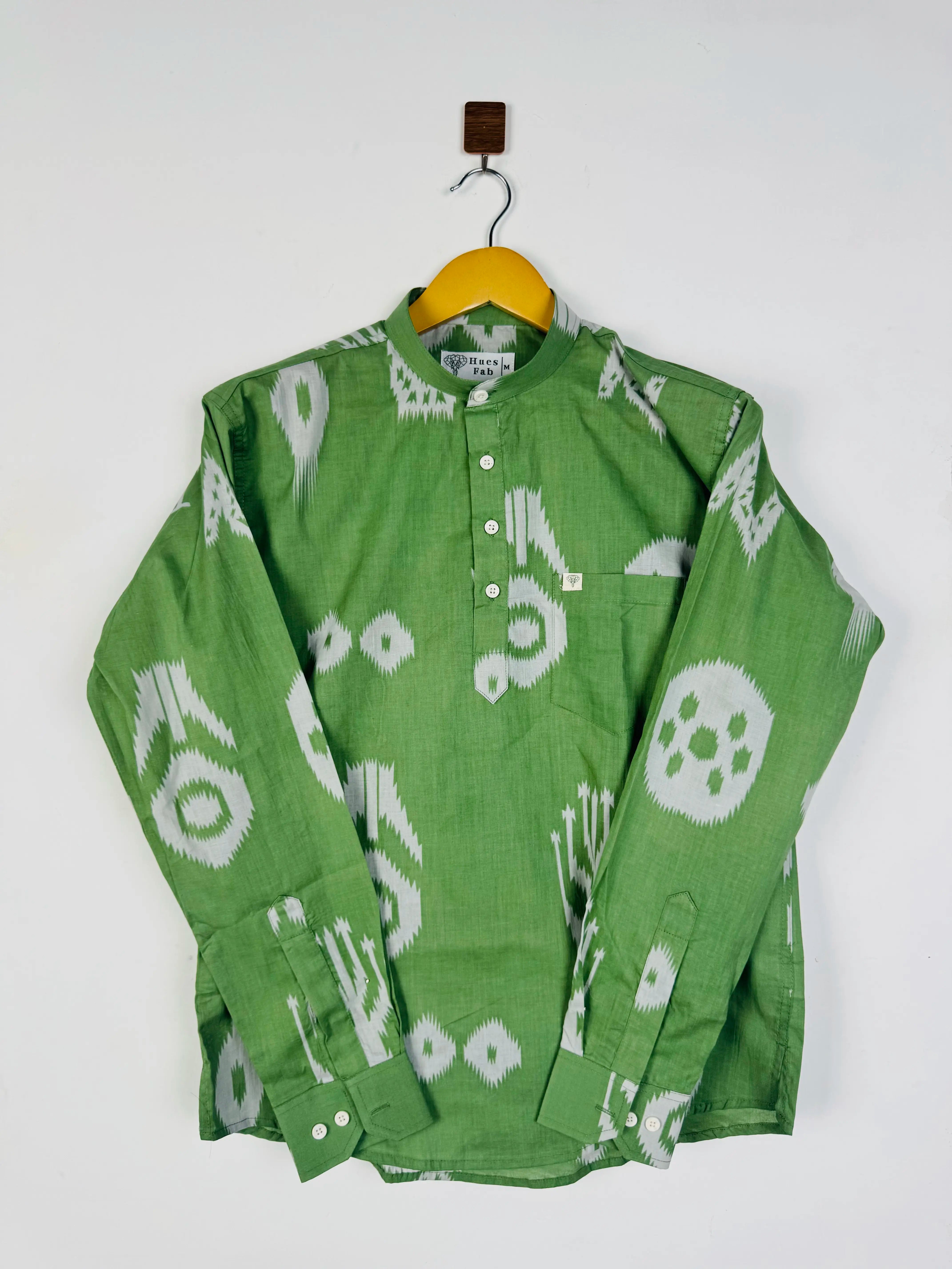 green Ikat short kurta