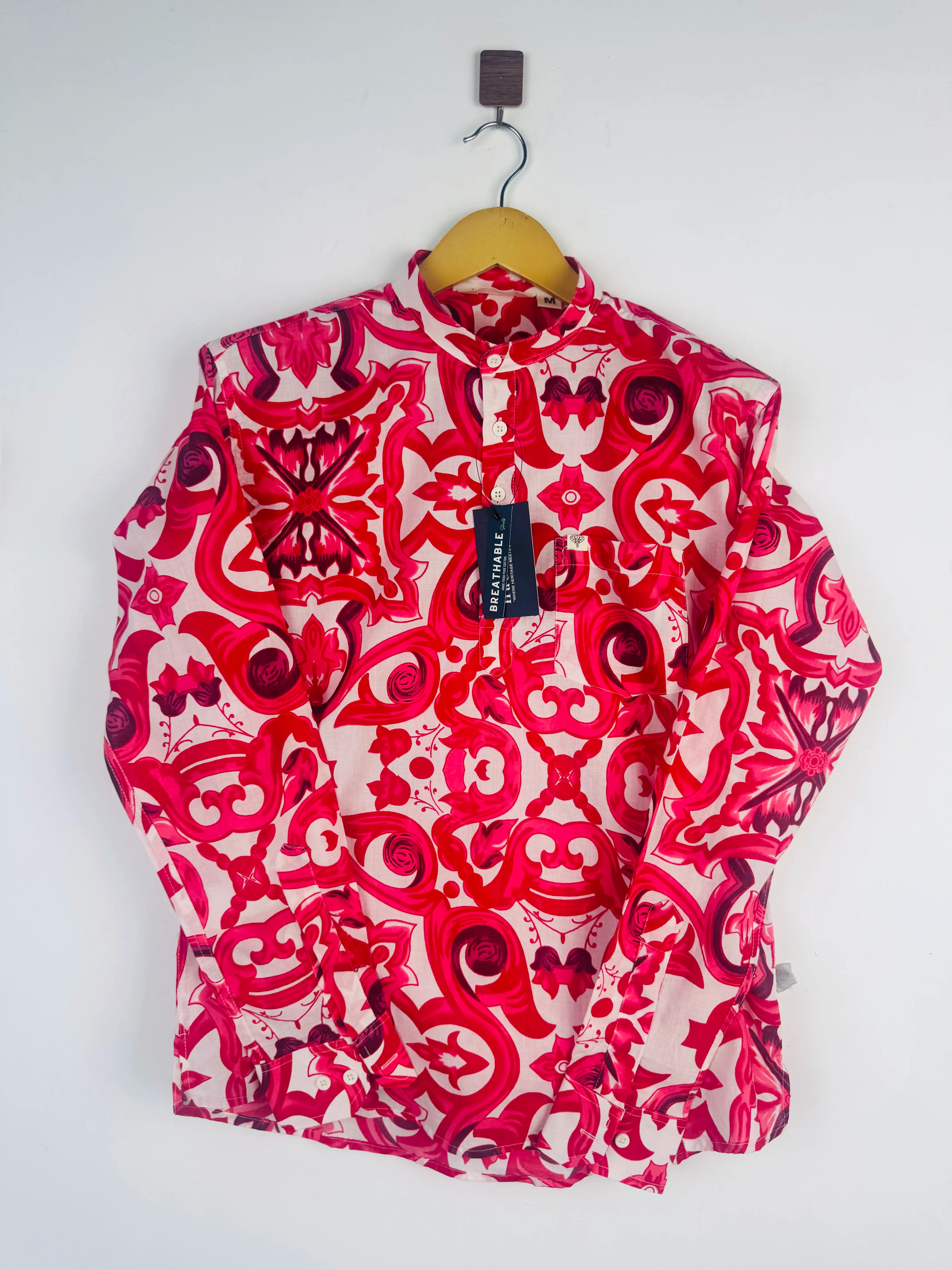 fuchsia Printed short kurta