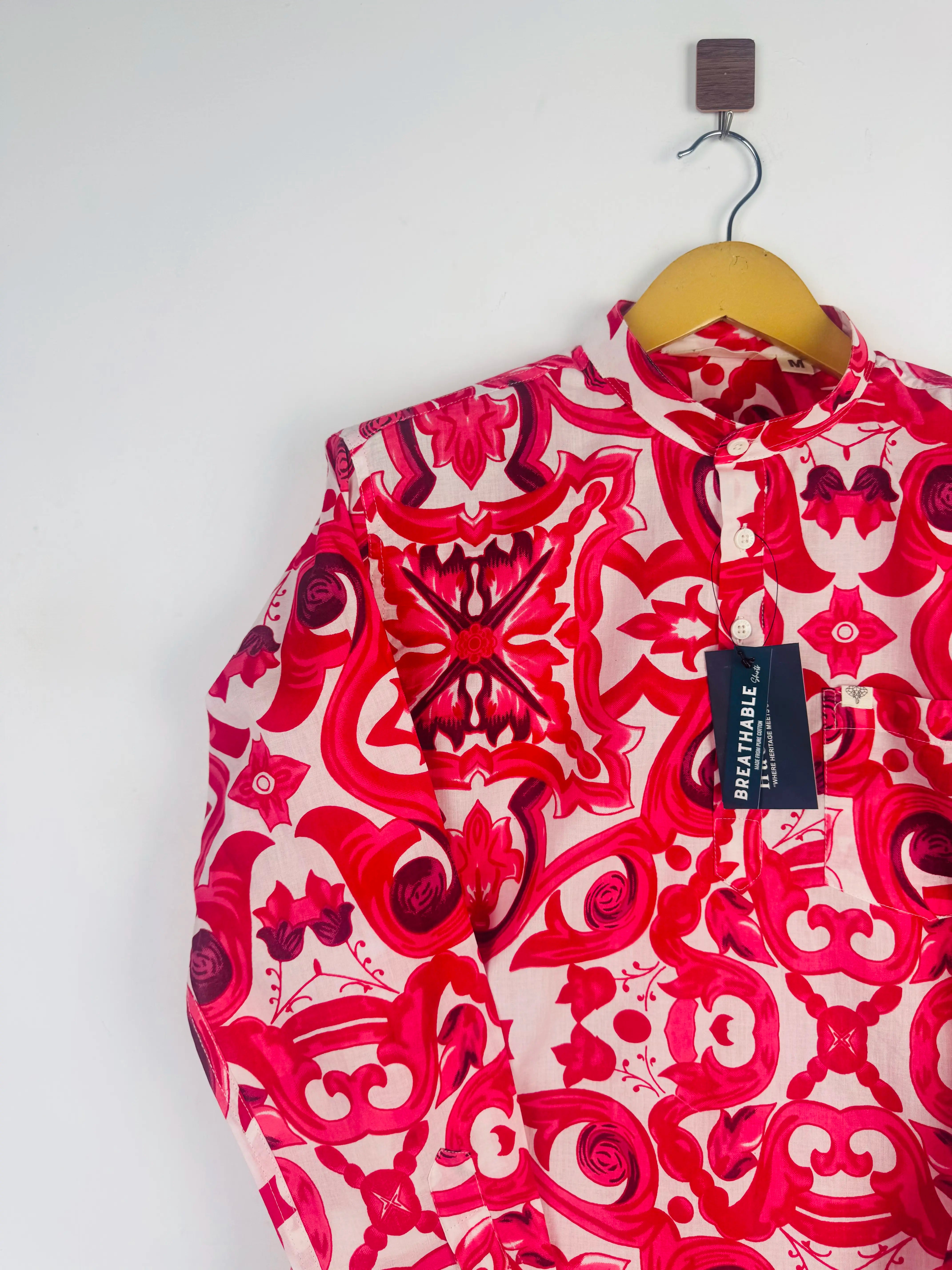 fuchsia Printed short kurta