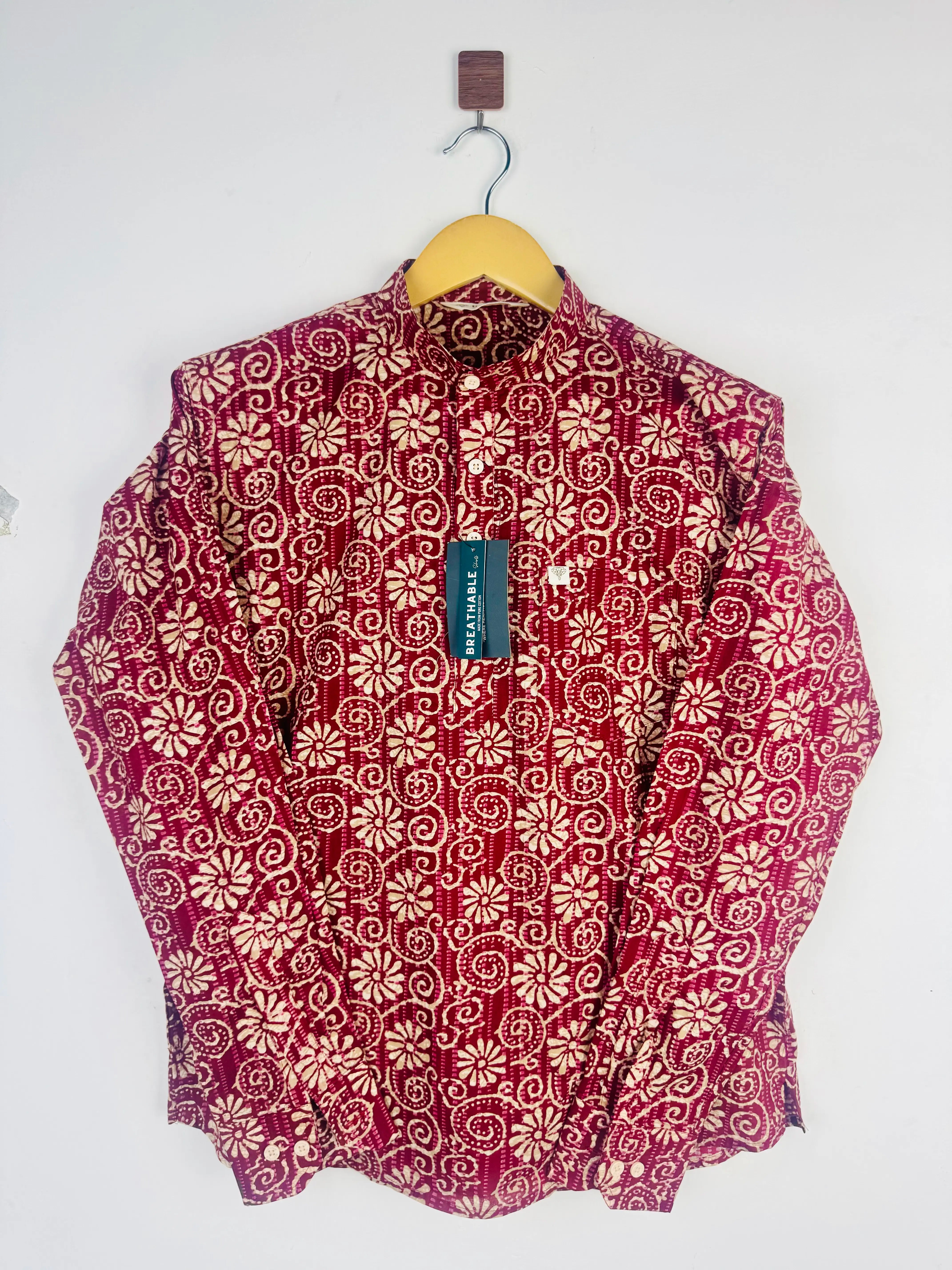 Maroon flowers Printed short kurta