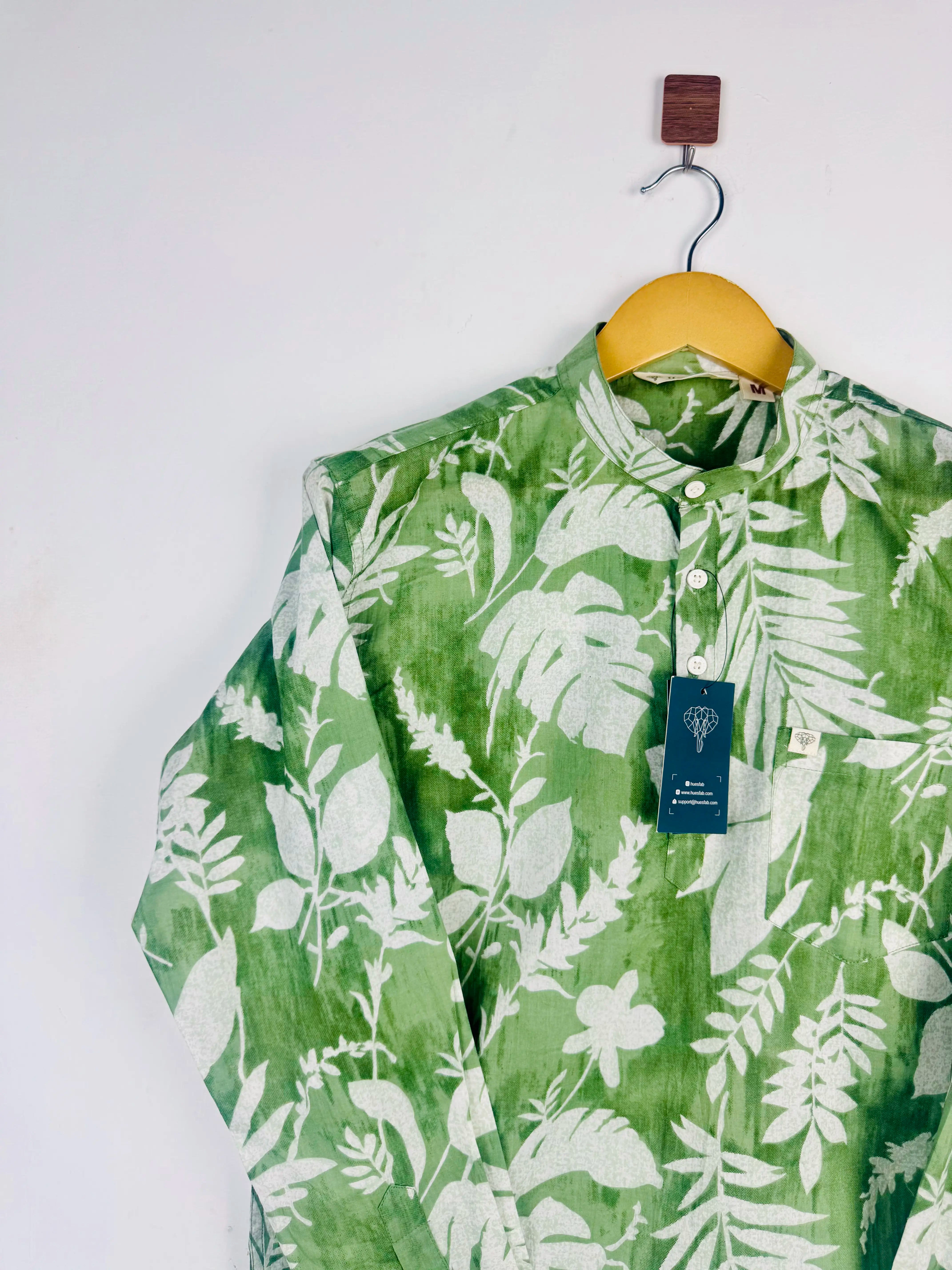 Green tiedye Floral Printed short kurta