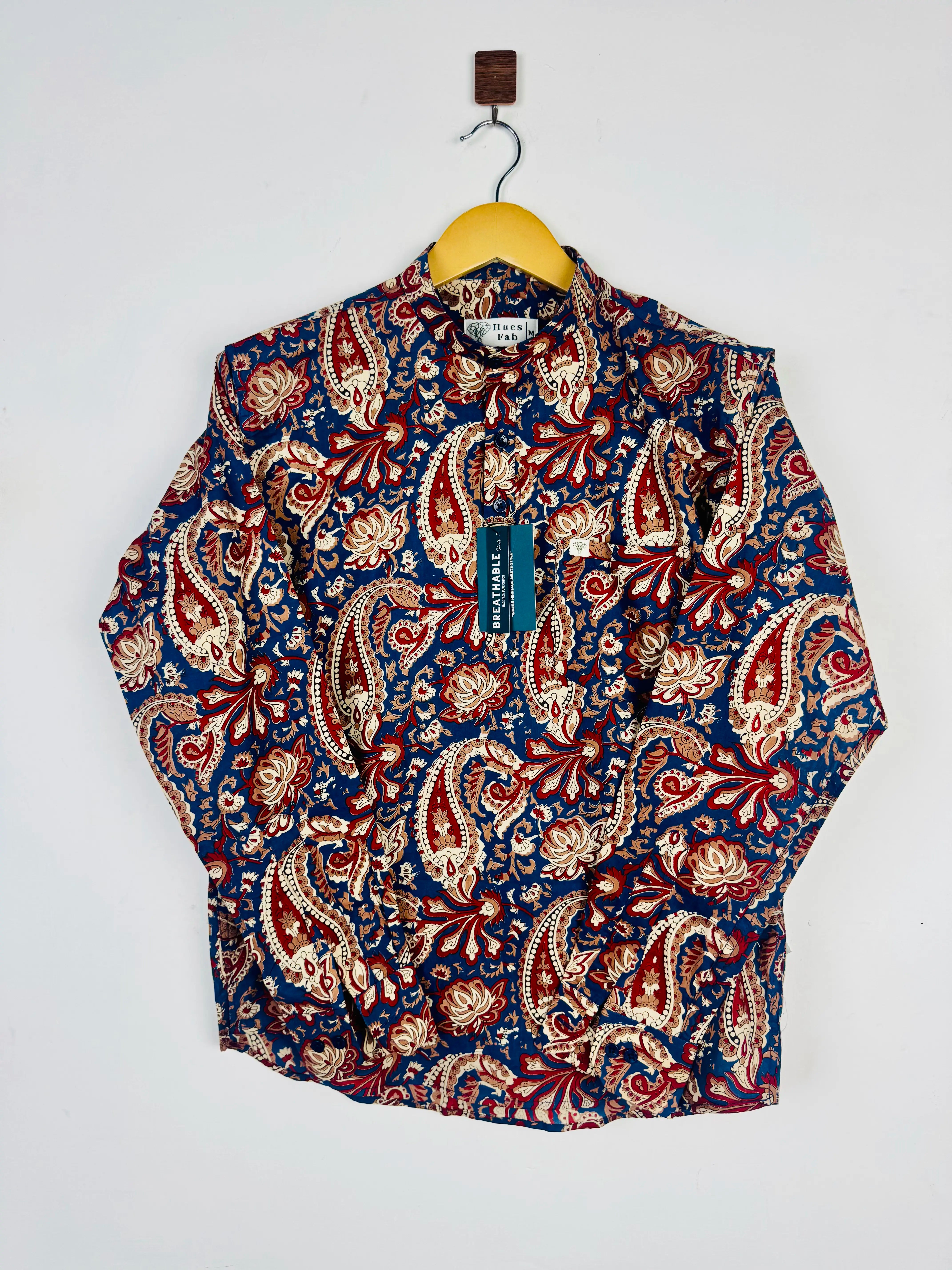 Navy Royal paisley short kurta