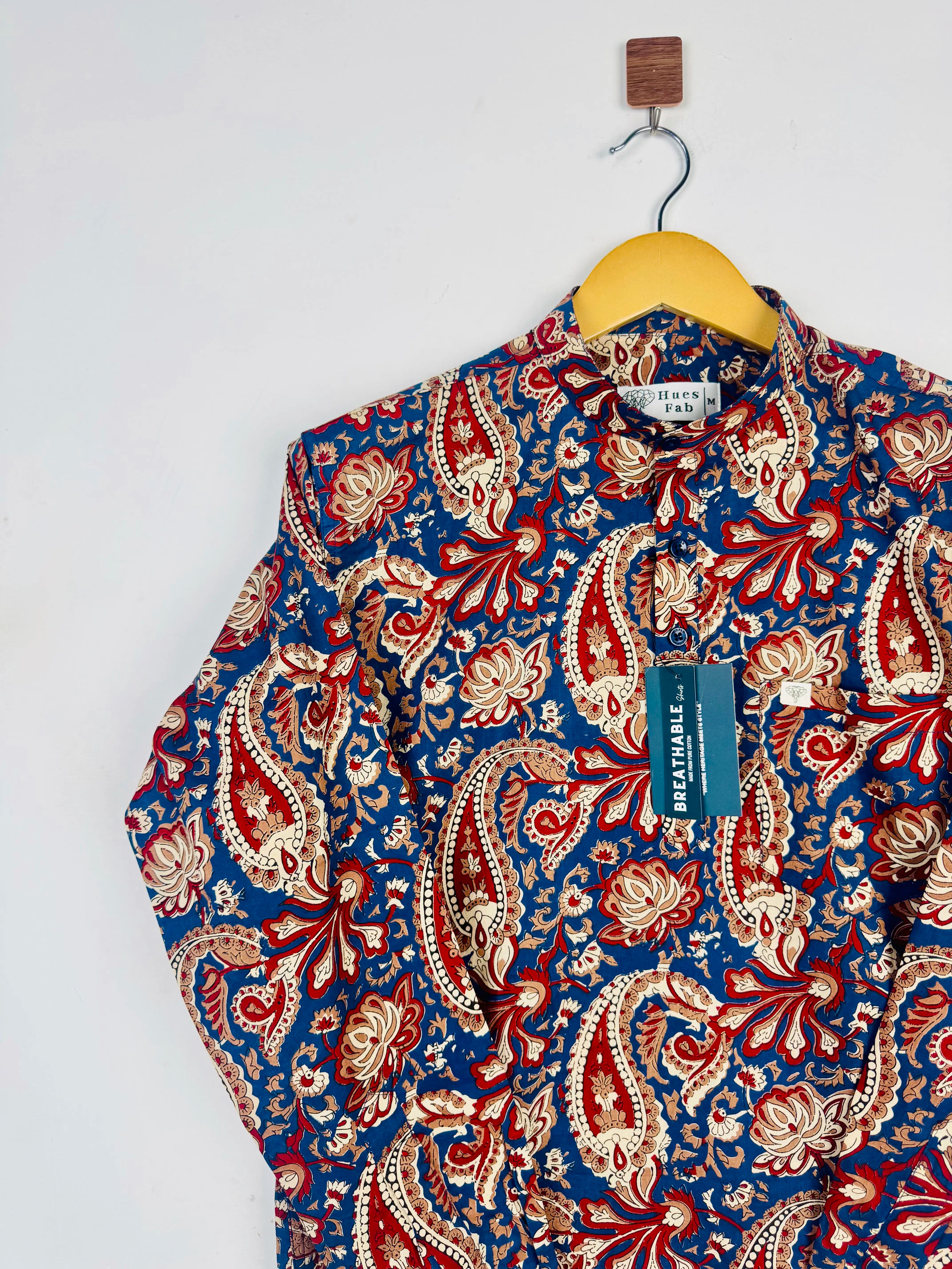 Navy Royal paisley short kurta
