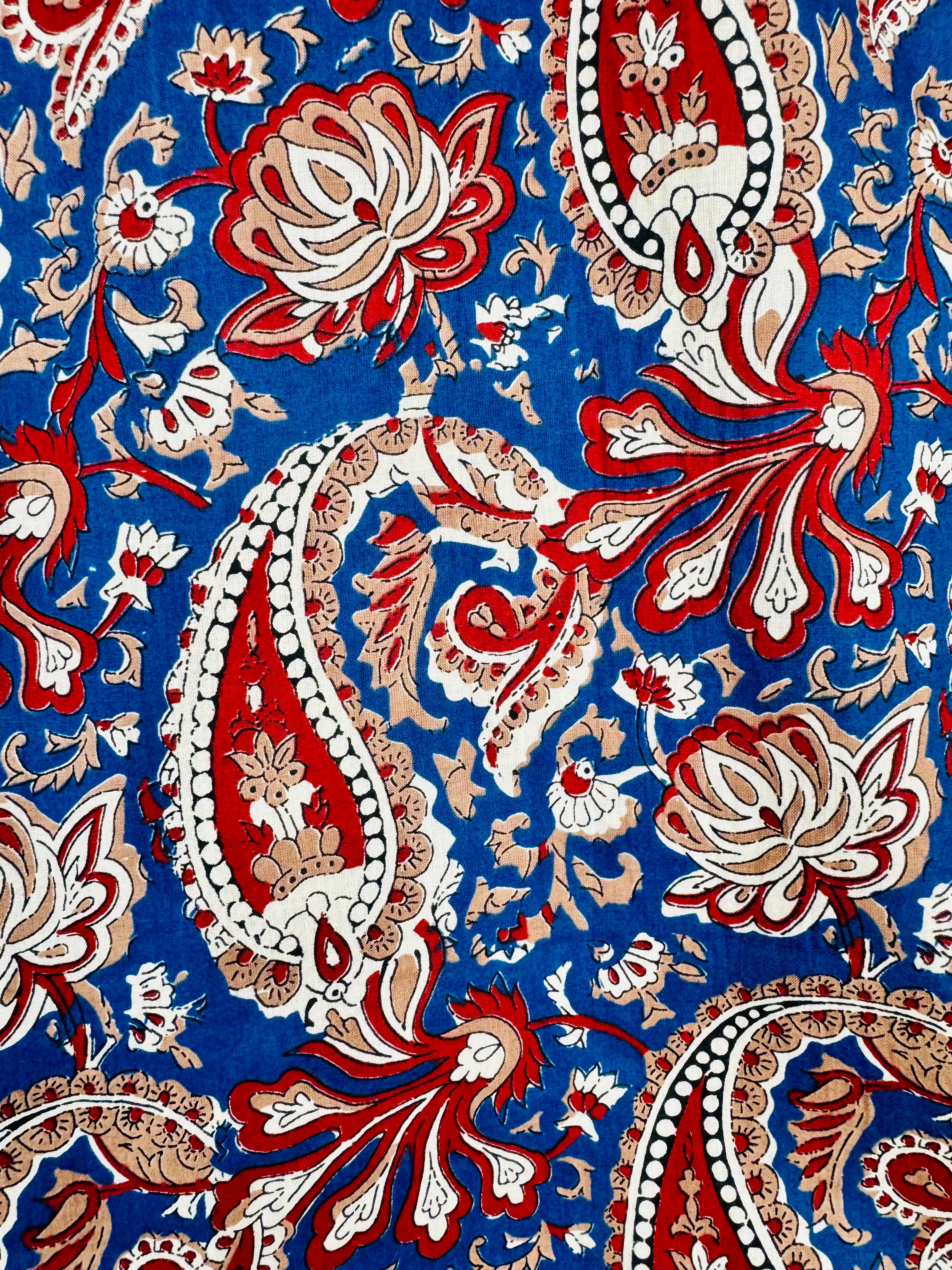 Navy Royal paisley short kurta