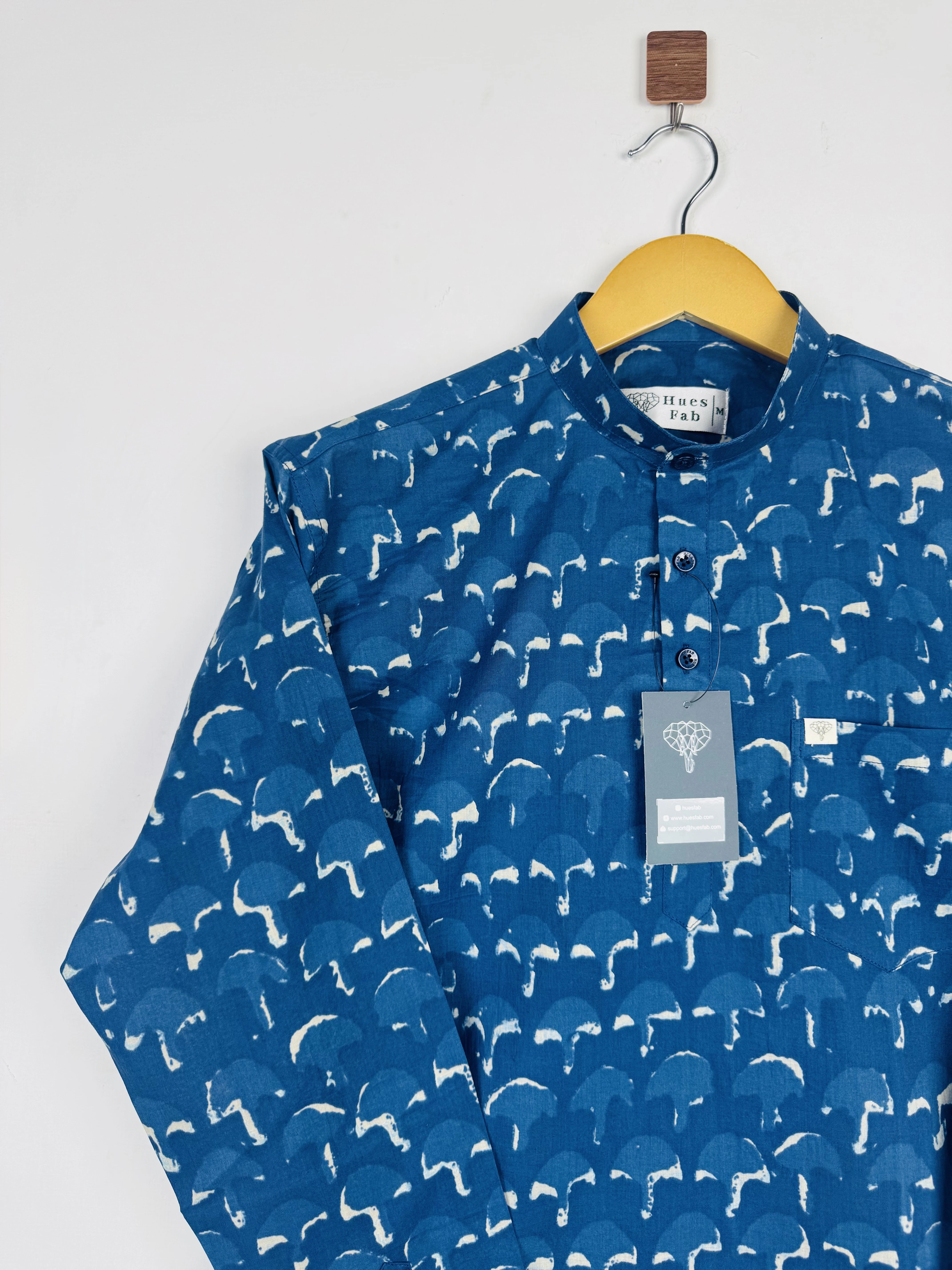 Indigo abstract short kurta
