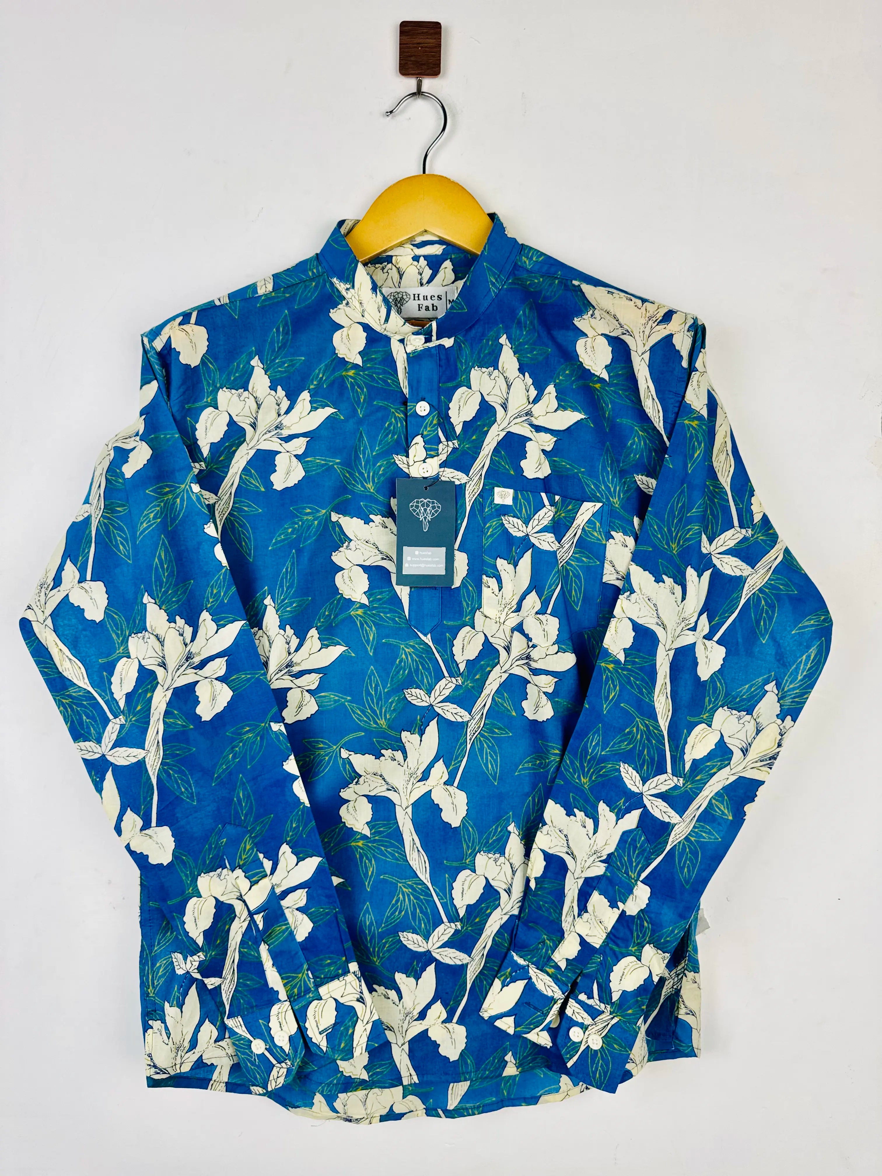 Azure Bloom Printed Short Kurta