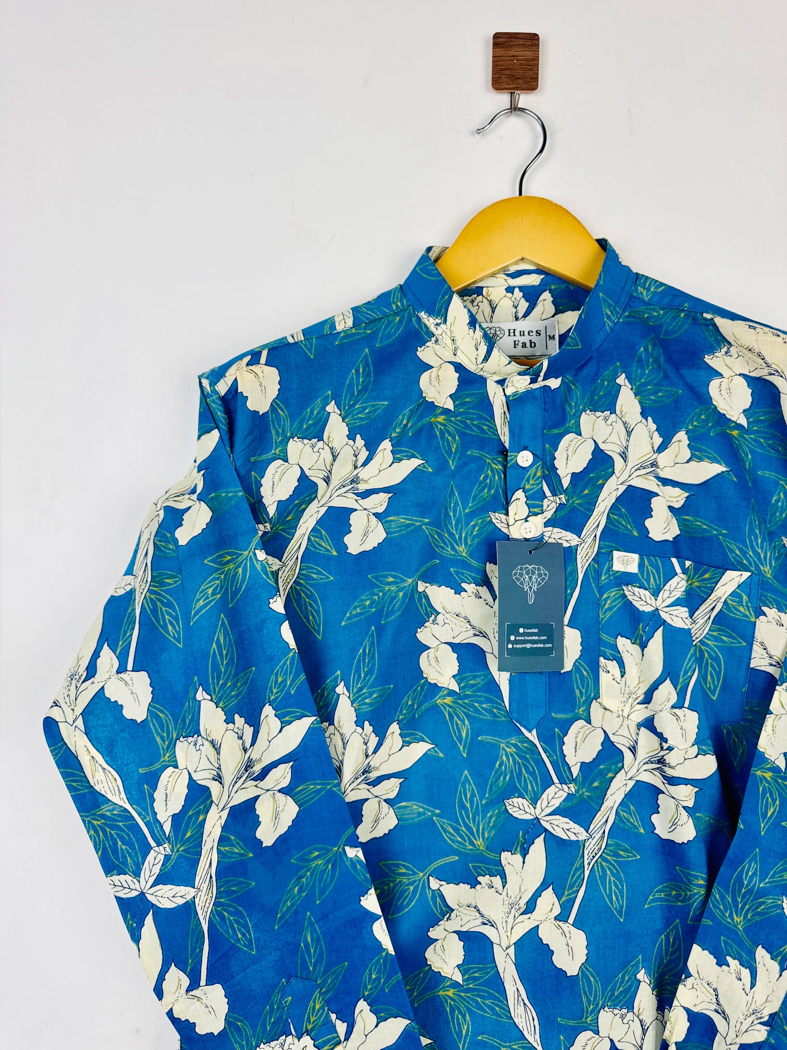 Azure Bloom Printed Short Kurta